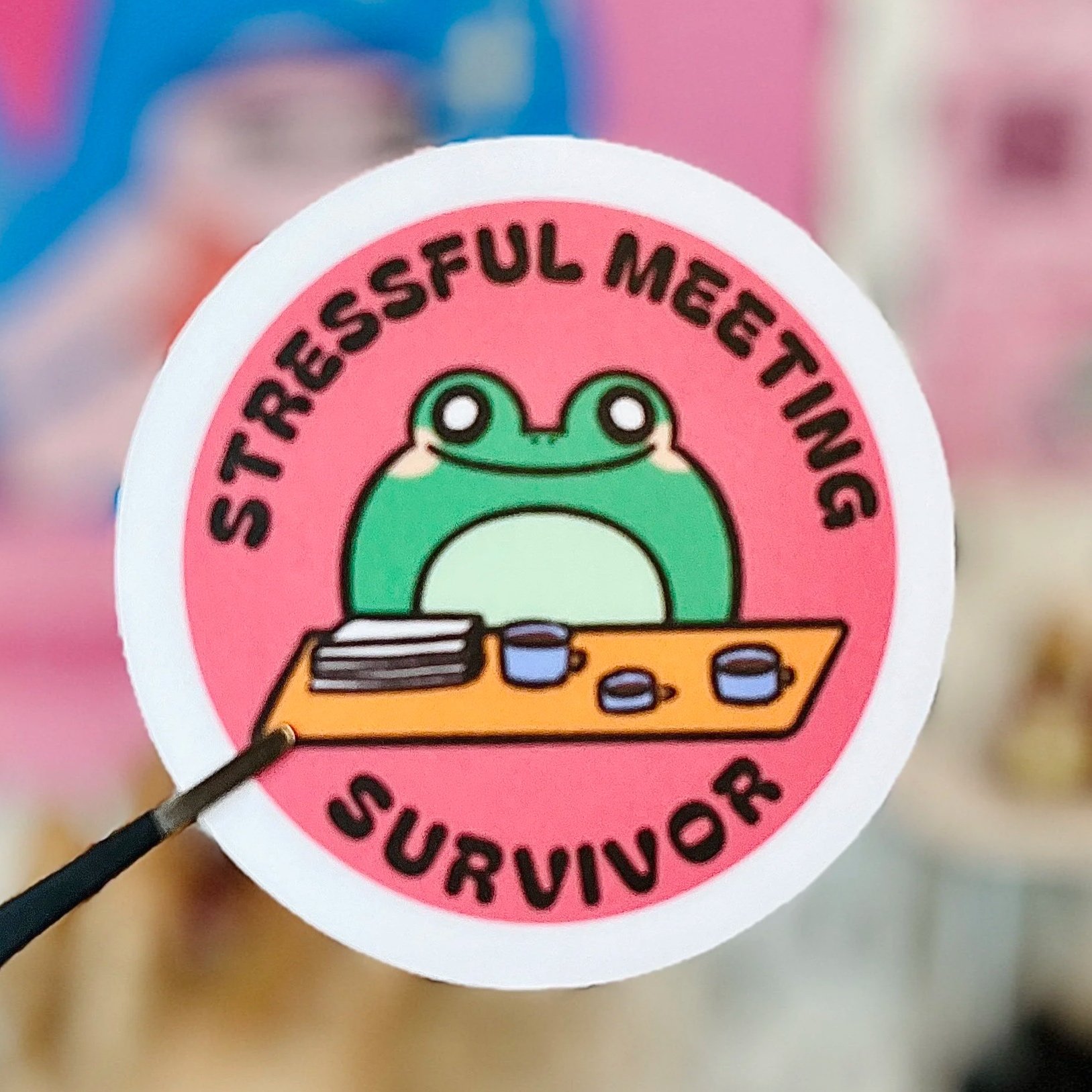 Stressful Meeting Survivor Sticker