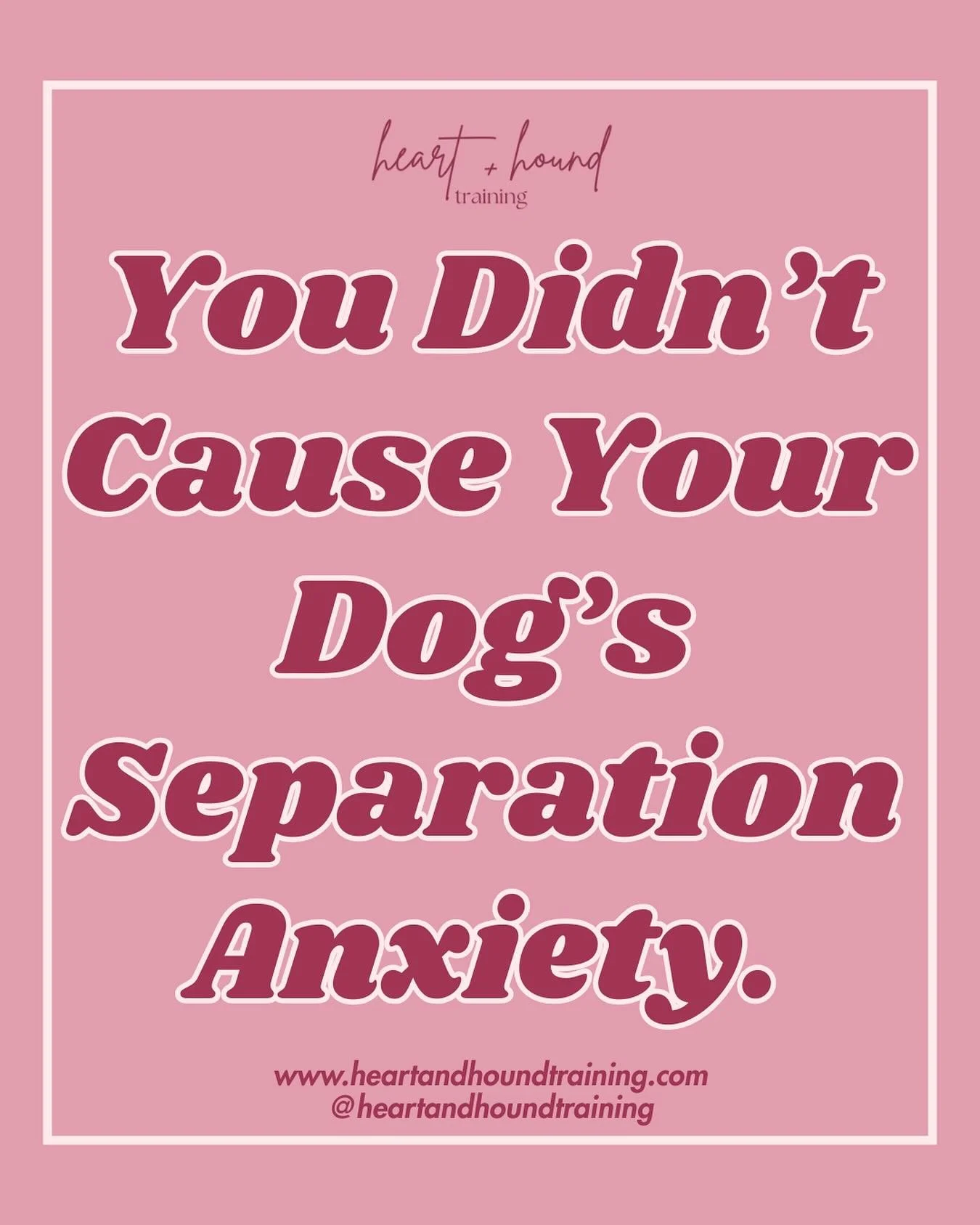 You didn&rsquo;t cause your dog&rsquo;s separation anxiety, so stop blaming yourself! Ready to help your dog feel better about being alone? Schedule a free discovery call on my website, link in bio!
.
.
.
#separationanxiety #separationanxietyindogs #