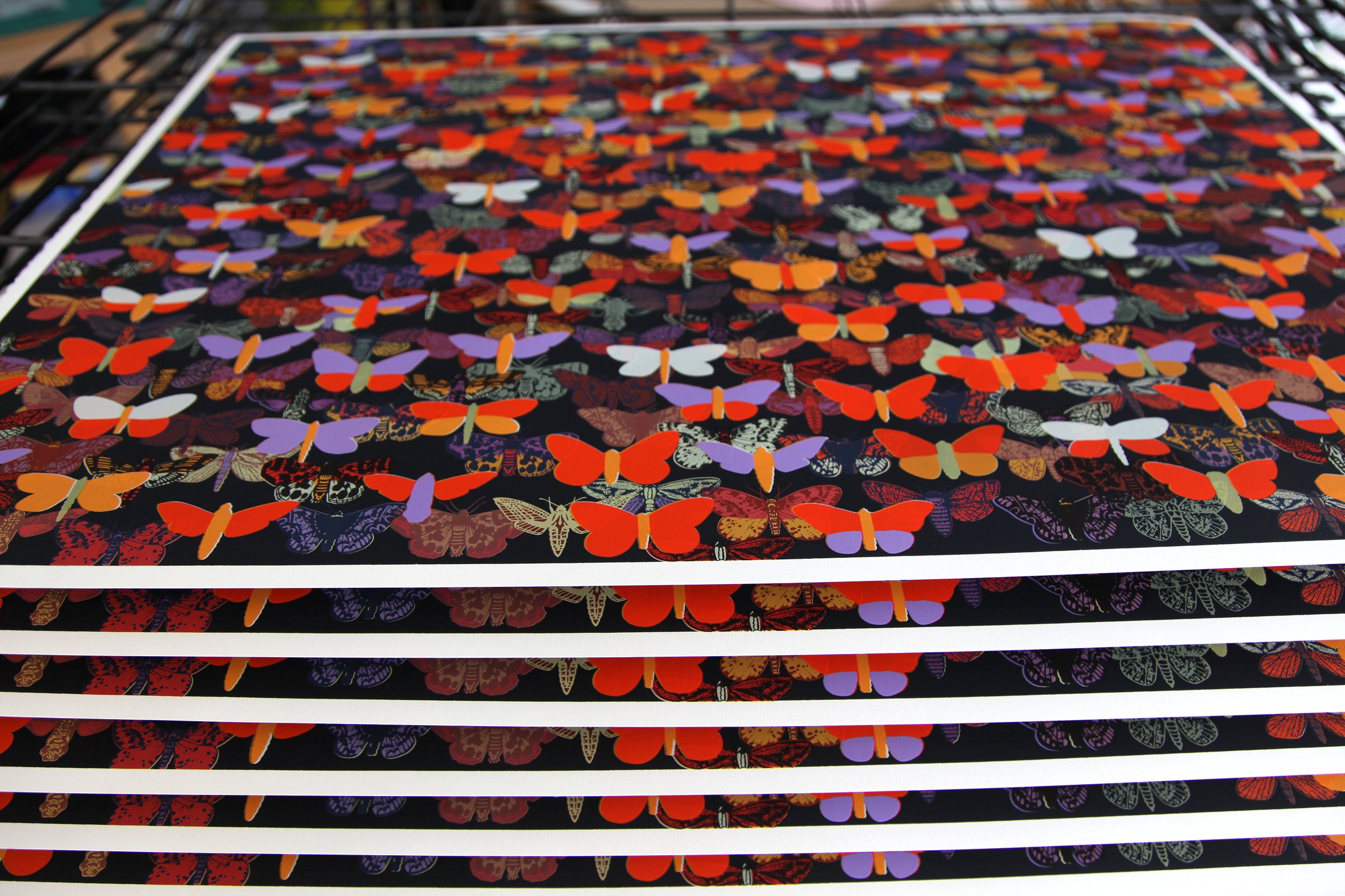 Night Flight screen print in progress