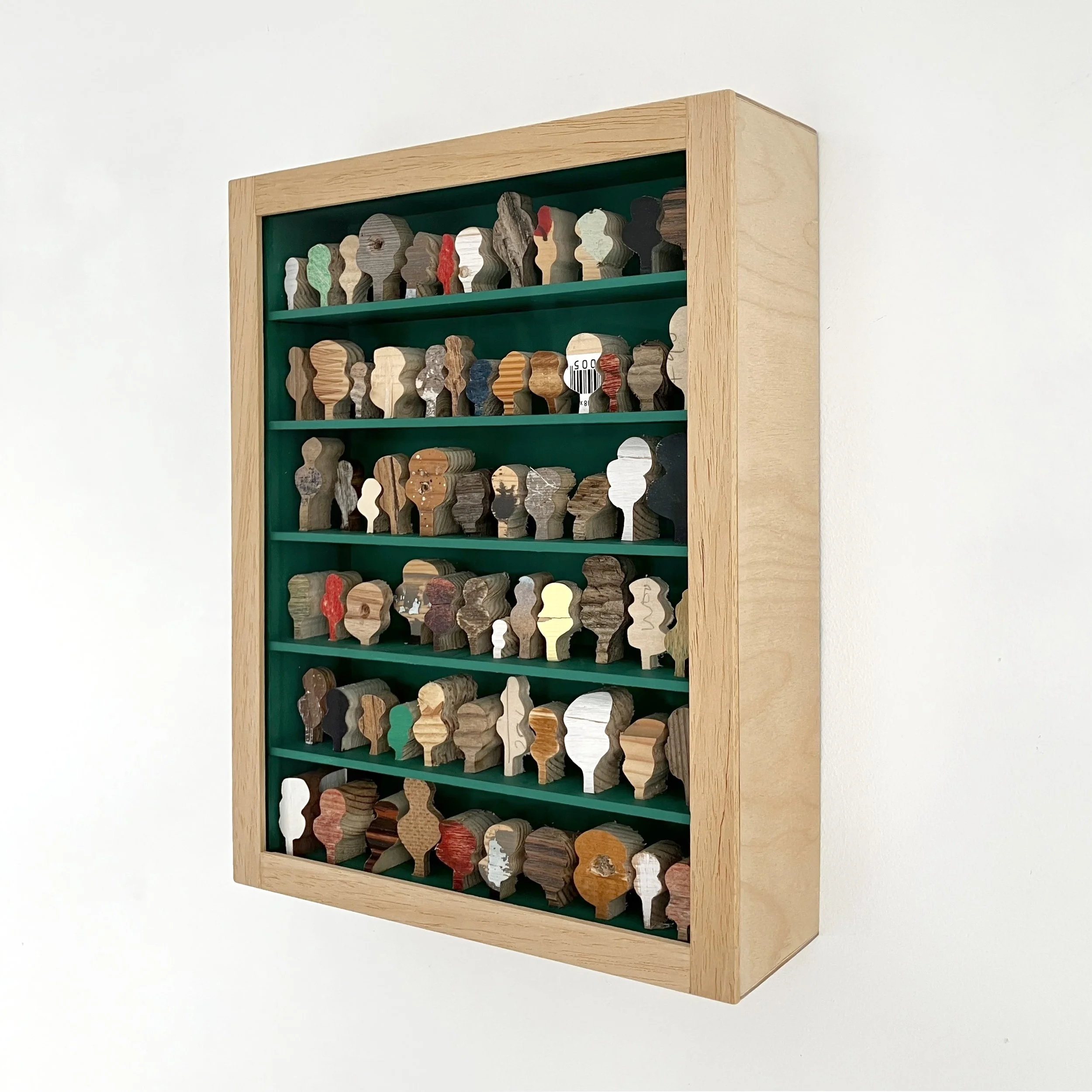 Scrap Wood Trees  cut from tiny bits of waste found wood