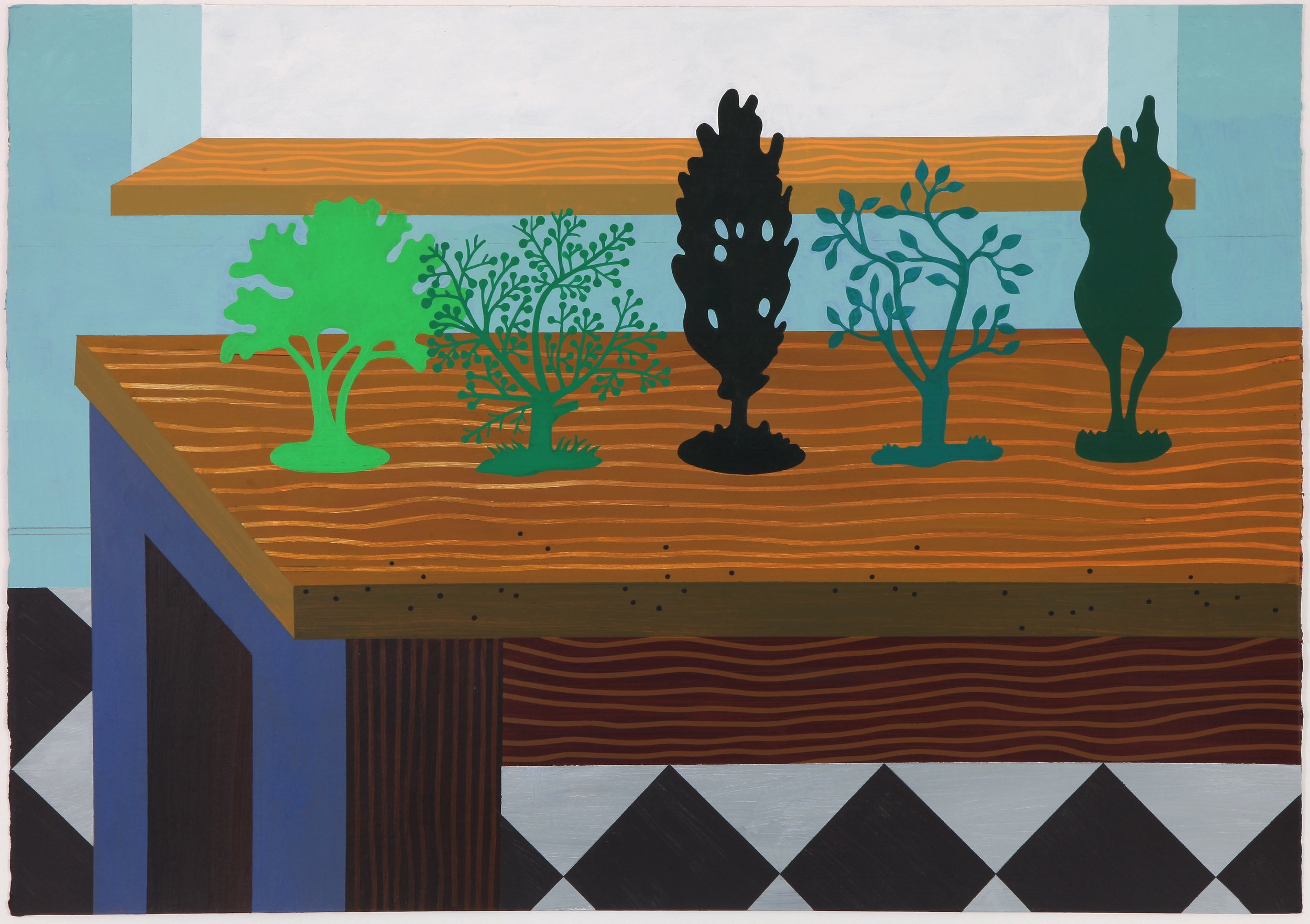 Plastic Trees 2003 acrylic on paper