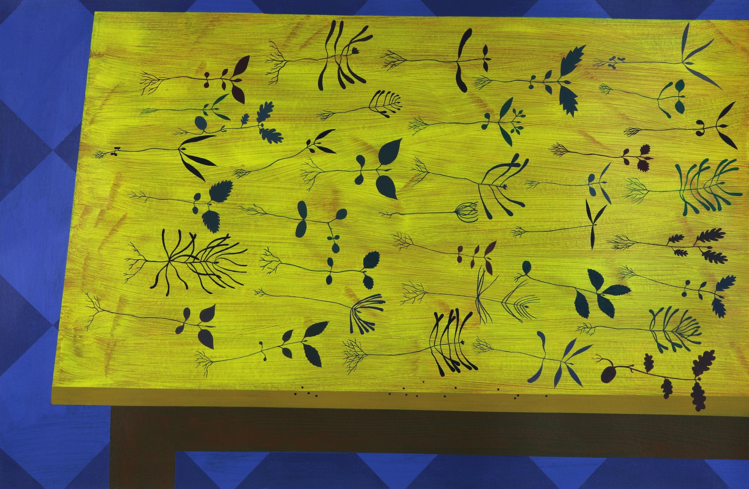 Yellow Table May/June 2023 55.7 x 86 cm. acrylic on paper