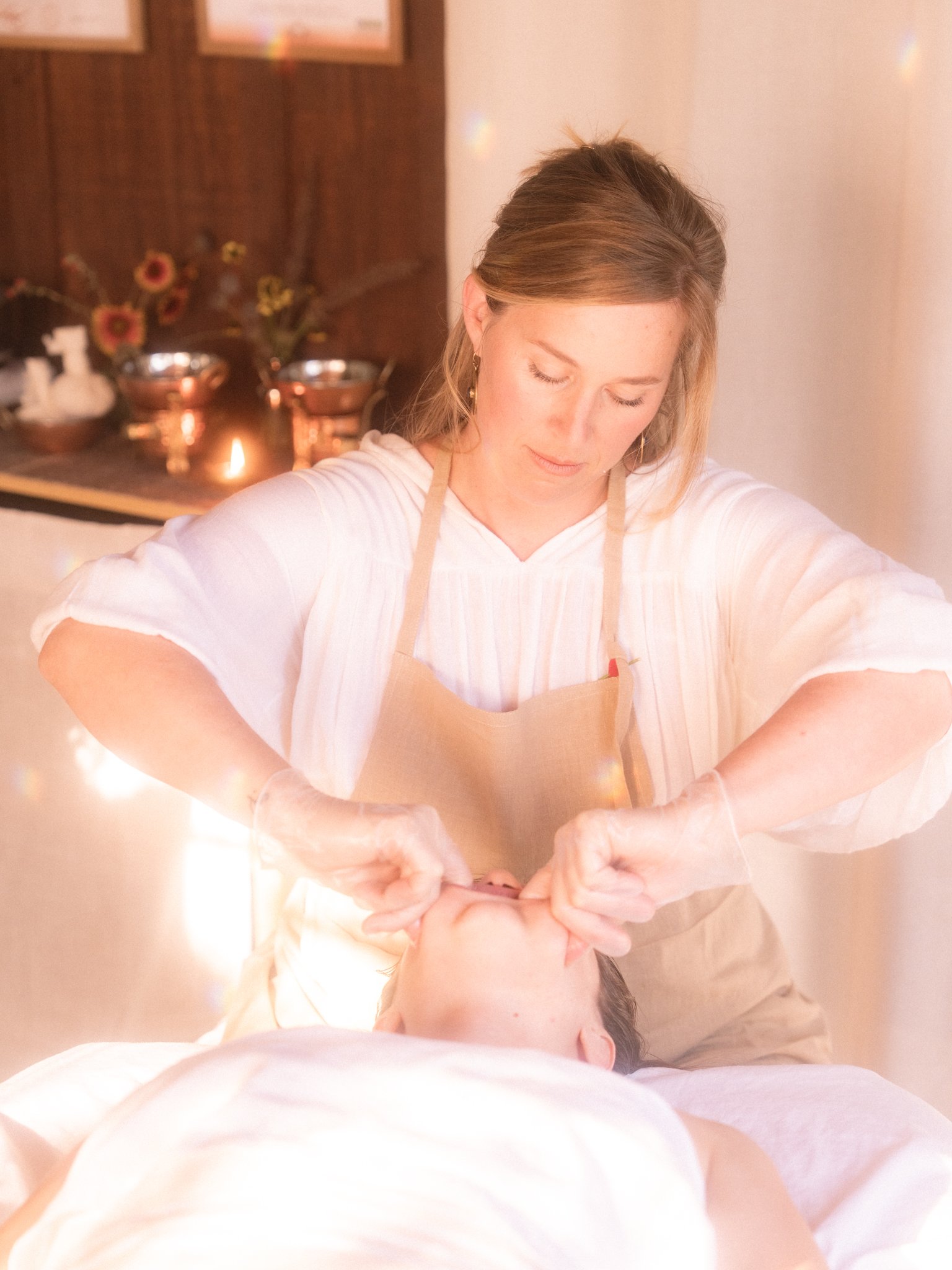 Sculptural Face Lift and Ayurveda treatment session in Ojai