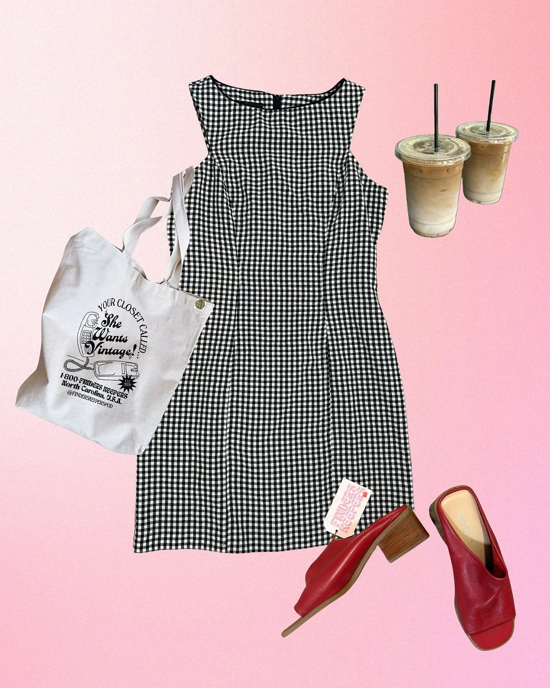 SHOP THE FITS!!

CHIC CITY GIRL SUMMER 🍒🪩✨☕☀️

🪩 FIT 1 🪩
90s Gingham DRESS, size M, $45
@finderskeeperspod ECOTOTE BAG, $12
90s Red Leather SHOES, best for 6/6.5, $50

🪩 FIT 2 🪩
70s Brown Velvet VEST, size S, $45
90s Denim SKORT, size 25-26&rdq