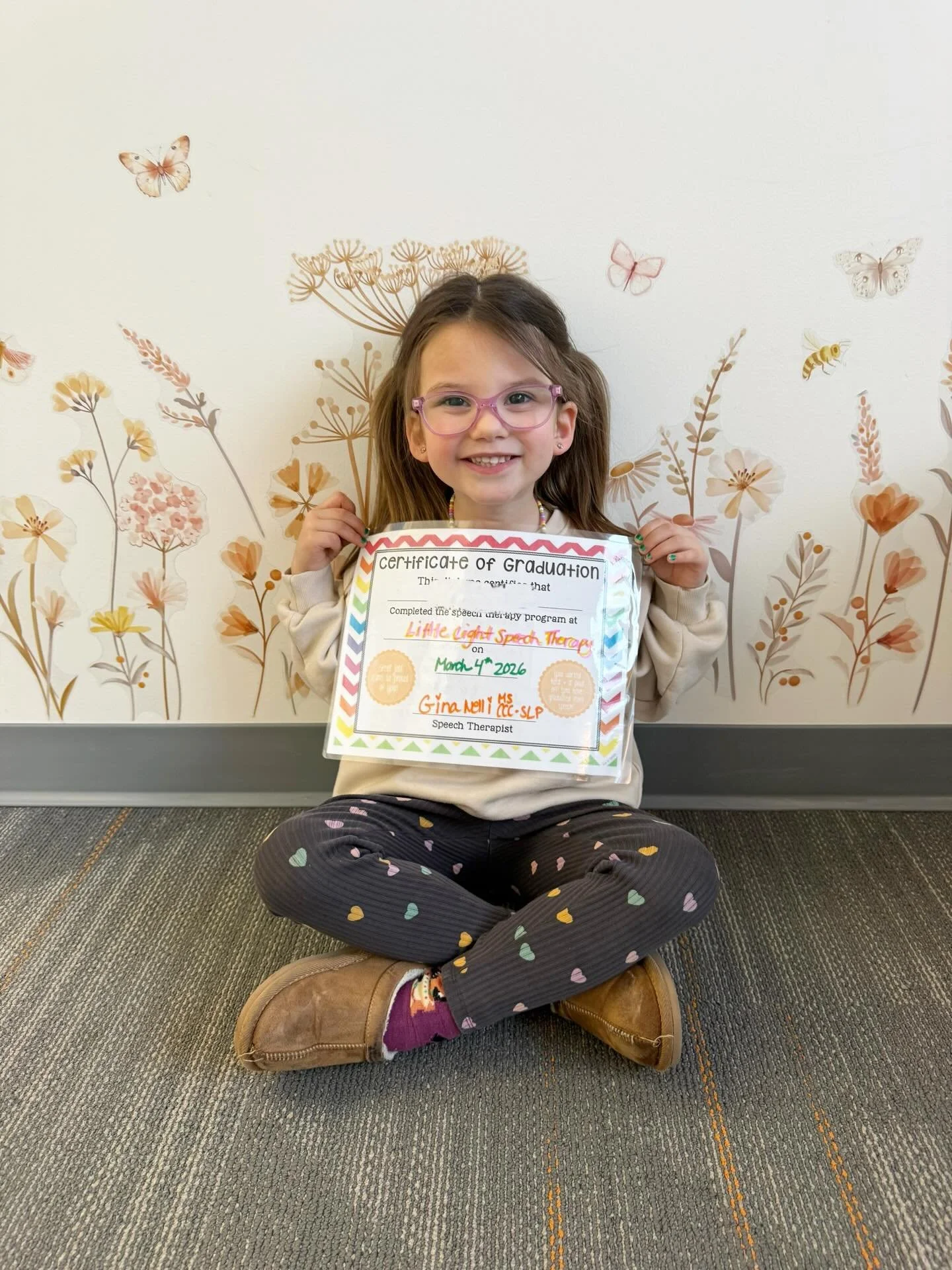 We have ourselves a speech therapy graduate! 🥳🎓 This little star met all of her goals &amp; officially graduated from speech therapy at Little Light this week! We are so proud of her hard work &amp; the amazing progress she has made. Keep shining b