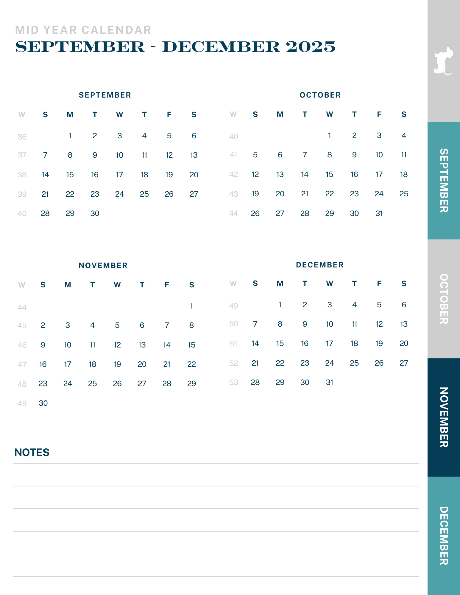 forth quarter digital planner 2025