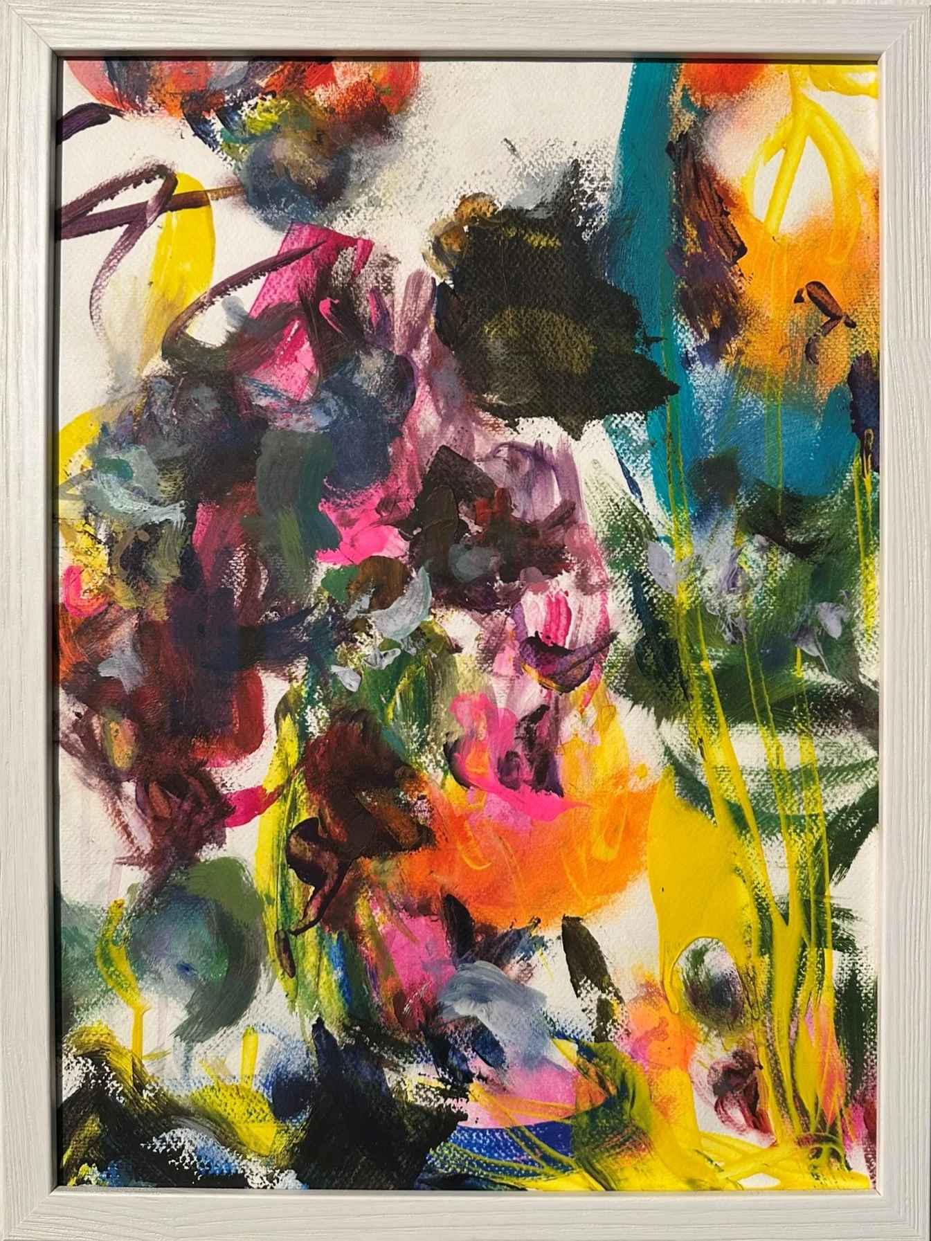 Young Hearts, 2025. Acrylic on paper— 44 x 32,5 cm. Framed, museum glass (70% anti-reflective) — 47 x 35,5 x 1,5 cm.