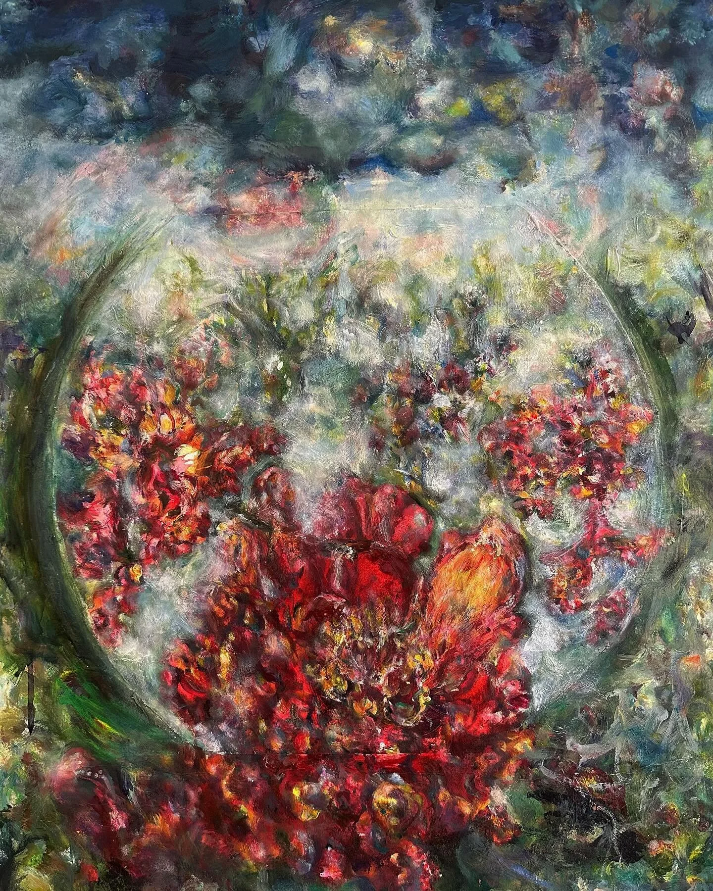 #binunterblumen #originalpainting #munichartist #phantasticrealism #abstractflowers  #neverforget