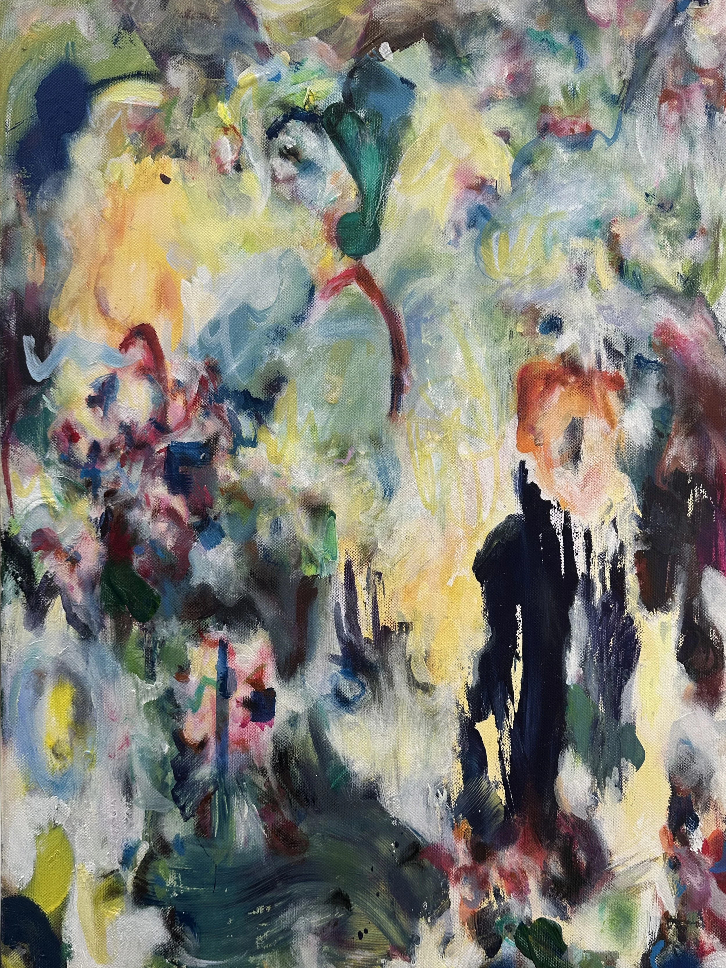 Rage Flowers, 2025. Acrylic, ink on canvas — 60 x 49,5 cm.