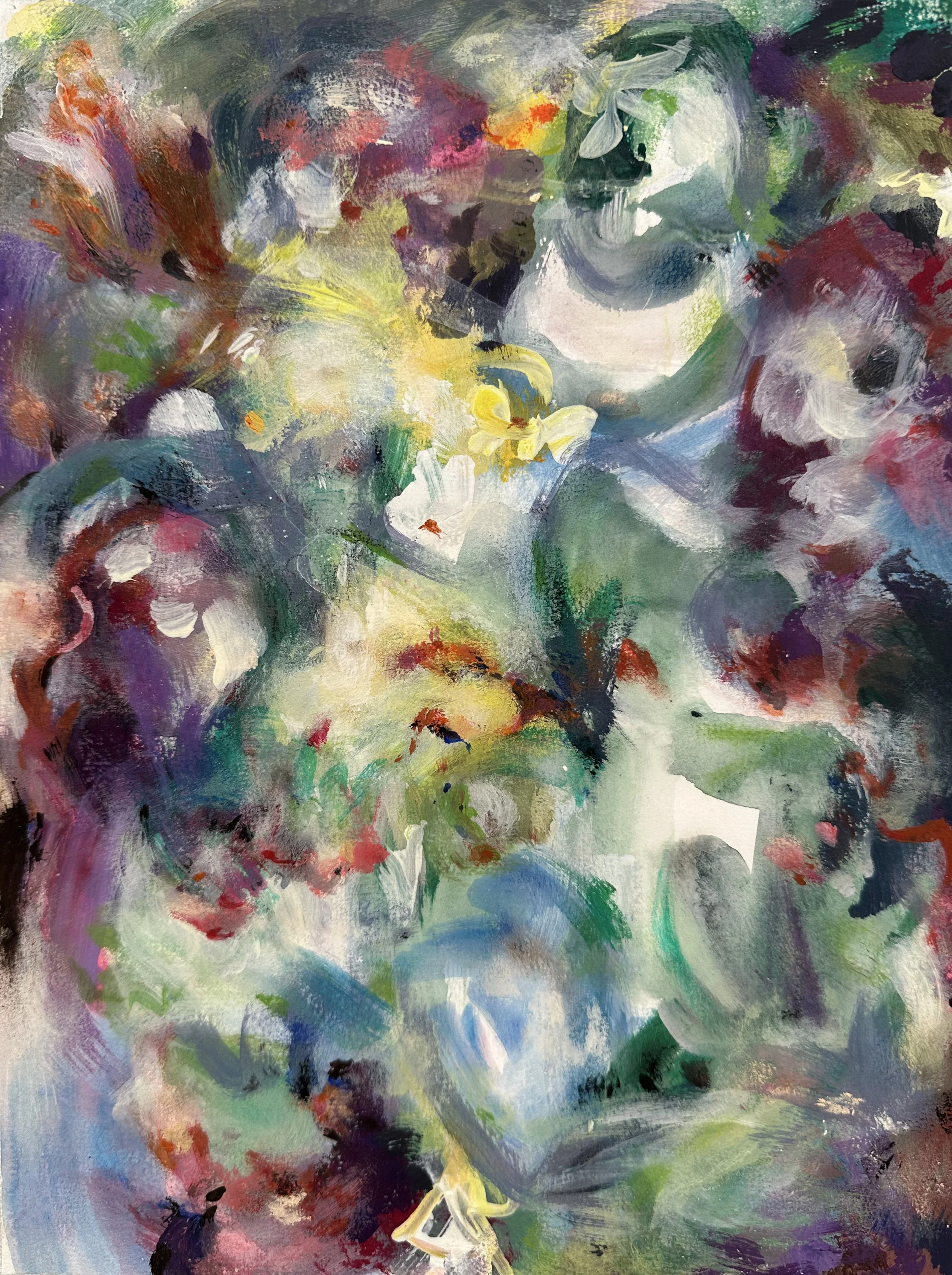 Try it anyway,  2025. Acrylic, chalk, ink, charcoal,  on paper — 
27,7 x 19 cm.