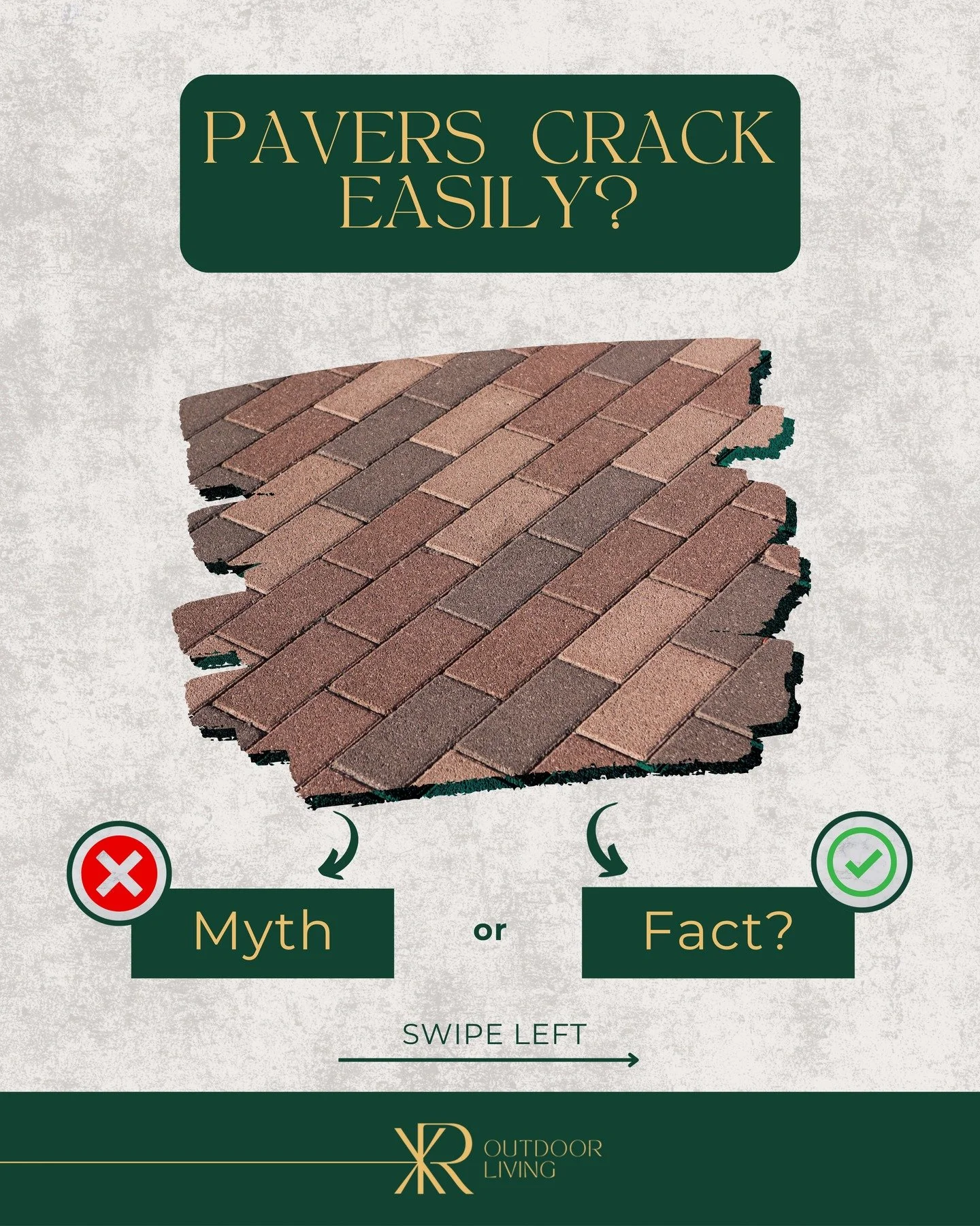 Have you ever heard that pavers crack easily? 🤔
Is it a Myth or Fact?

Today we reveal the truth about the durability of pavers and why they&rsquo;re one of the best choices to transform your outdoor space. 🌿

Loved the idea of having a beautiful a