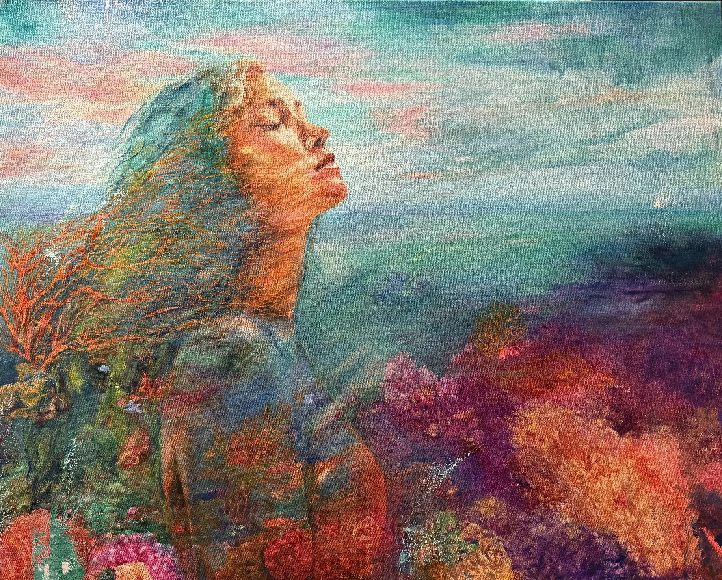 Corazón coral - 24x30in