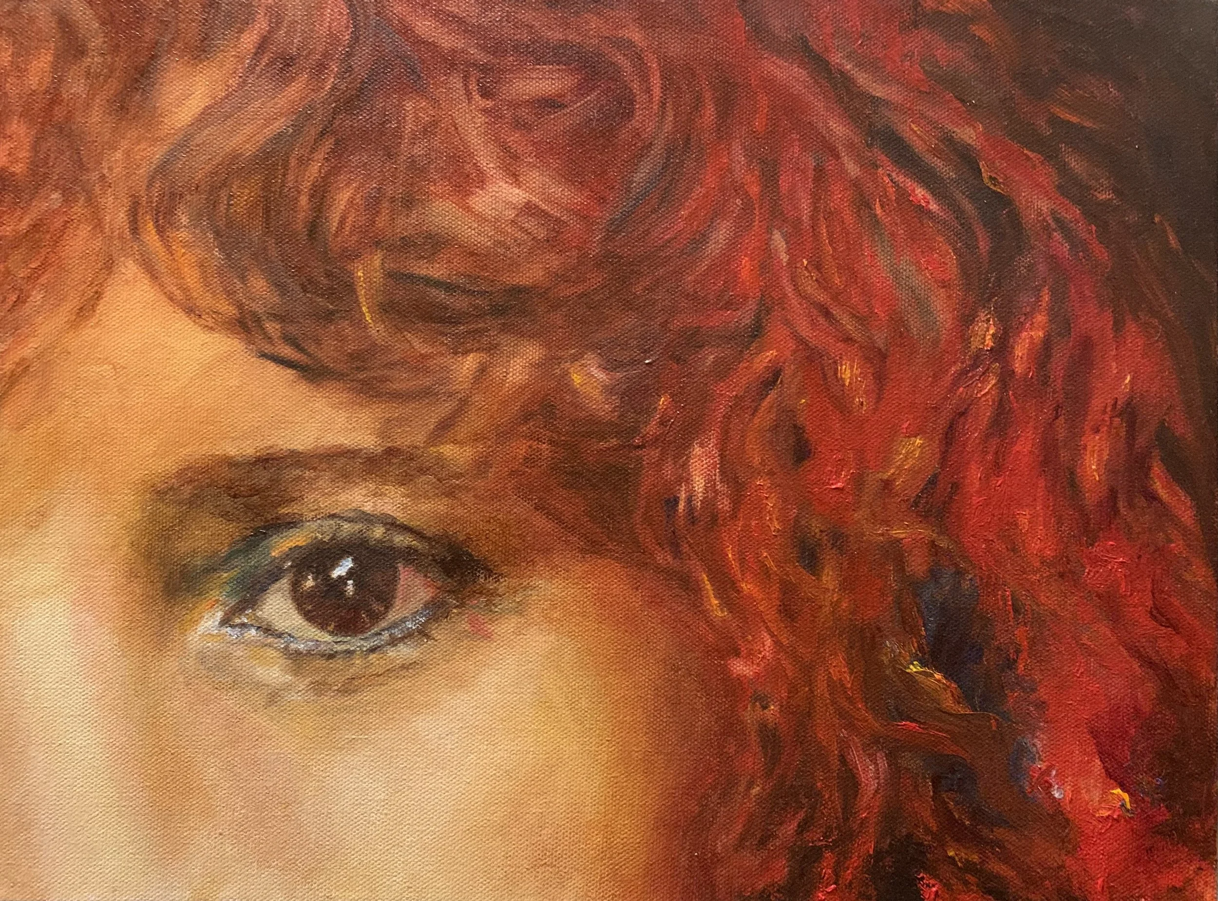 Auto-retrato en fuego - 2021 - 12x14in
