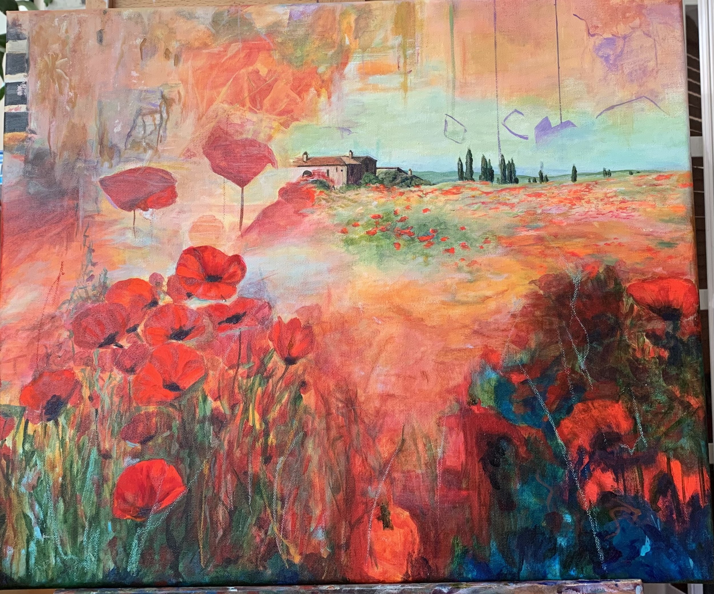 Vitral de tulipanes - 2025
Acrylics on canvas - 20x24in

