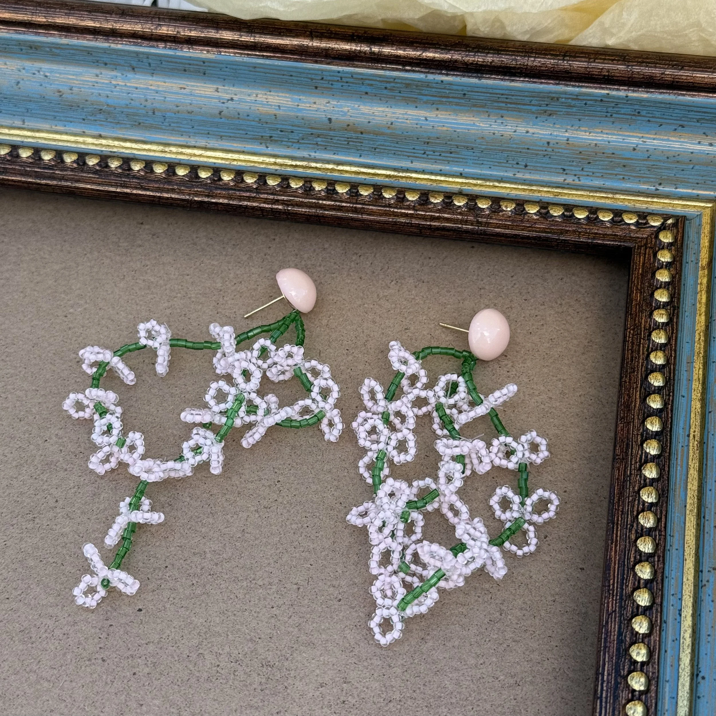 Pink Sprinkle Beaded Earrings