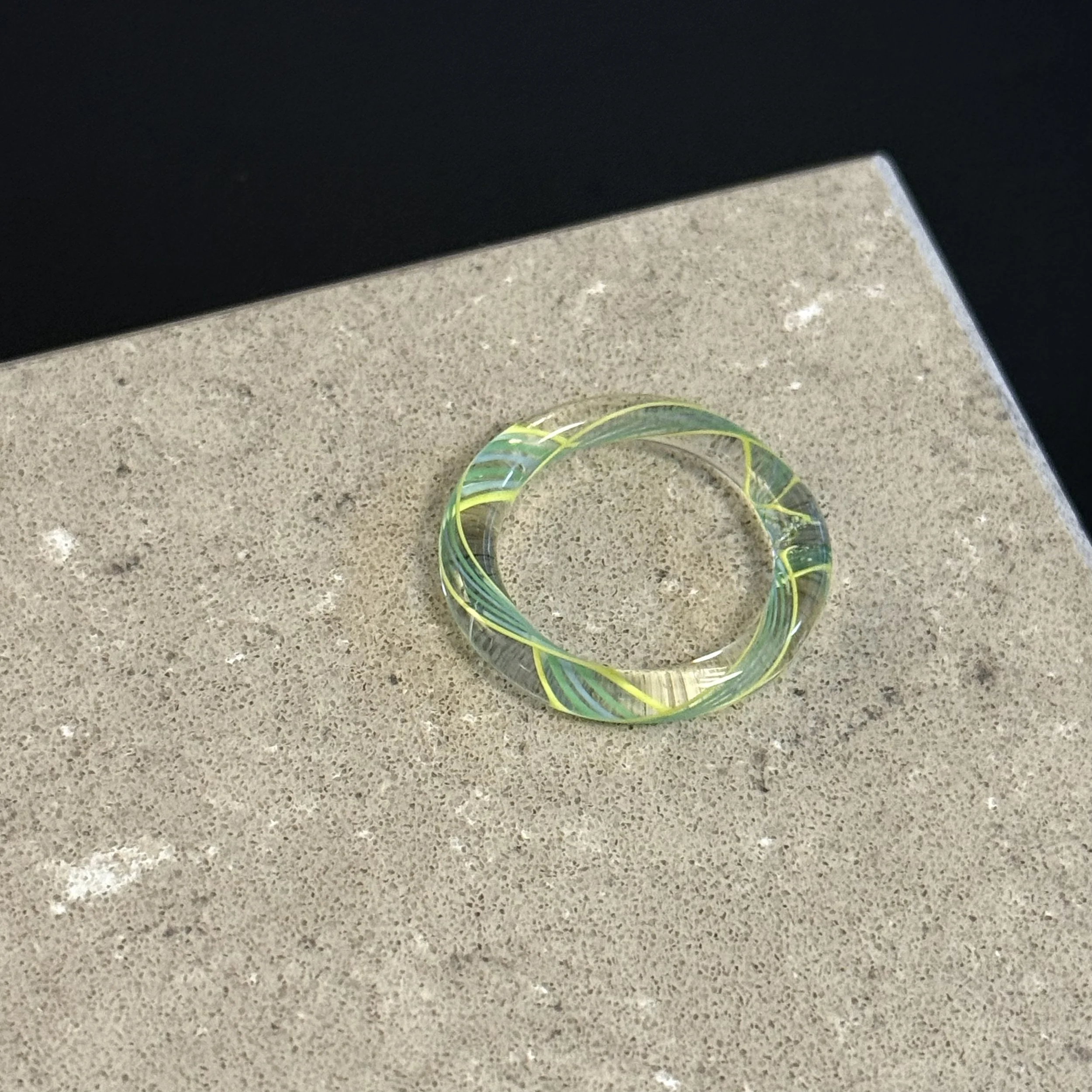 Vibrant Glass Swirl Ring