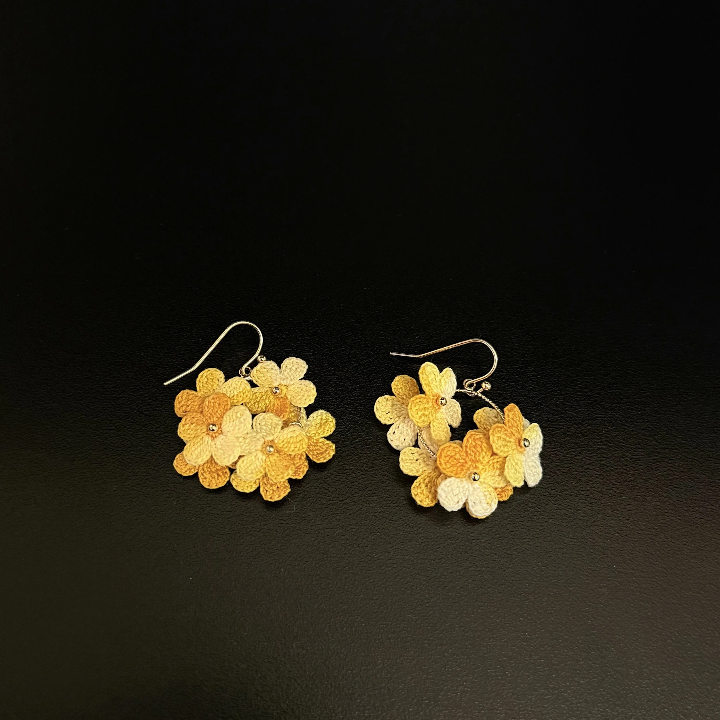 Crochet Floral Hoop Earrings