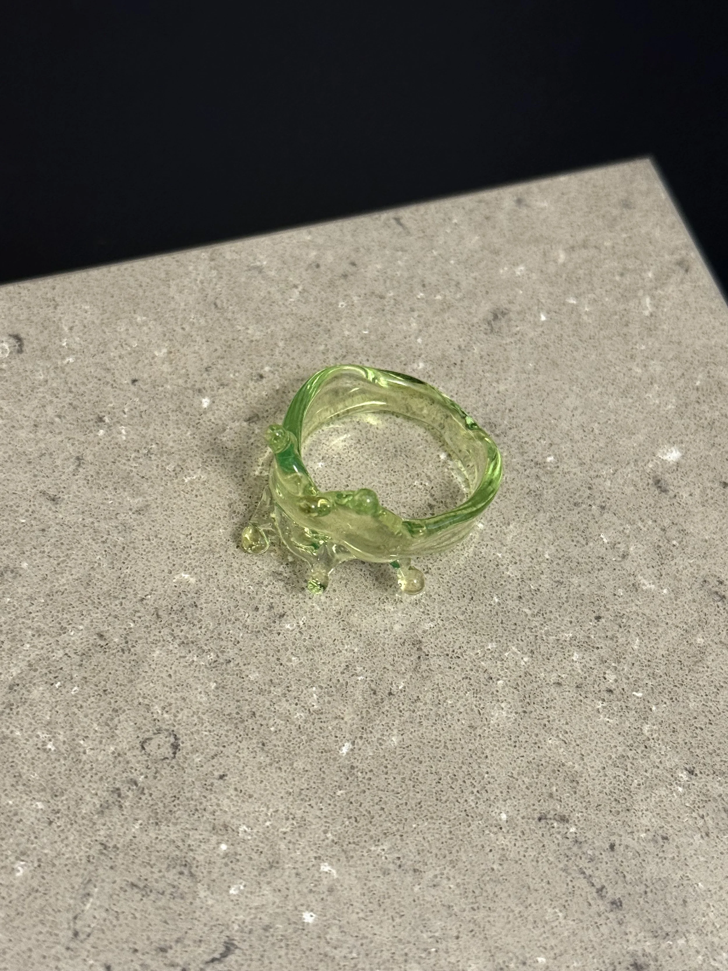 Handcrafted Green Glass Ring