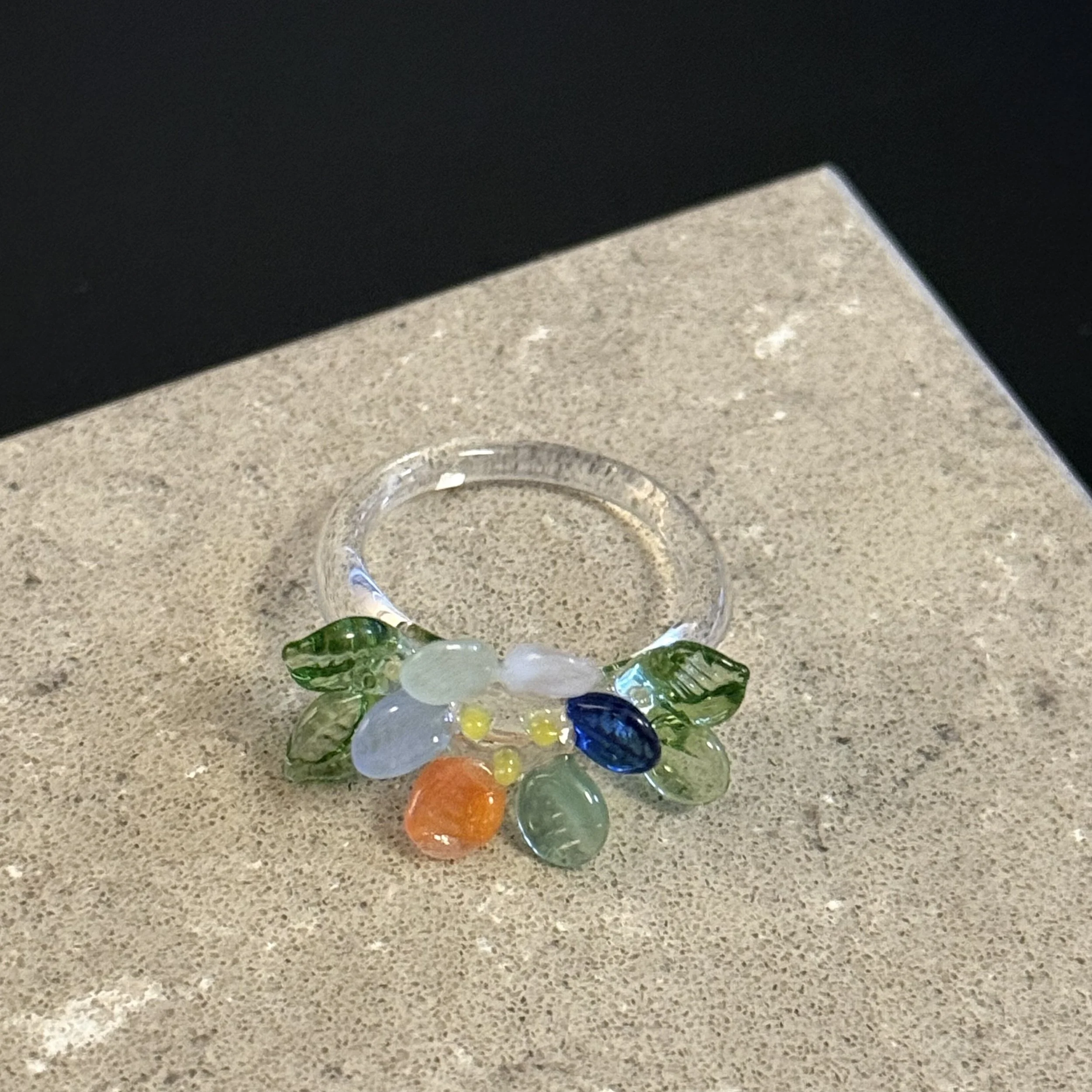 Artisanal Glass Bead Ring