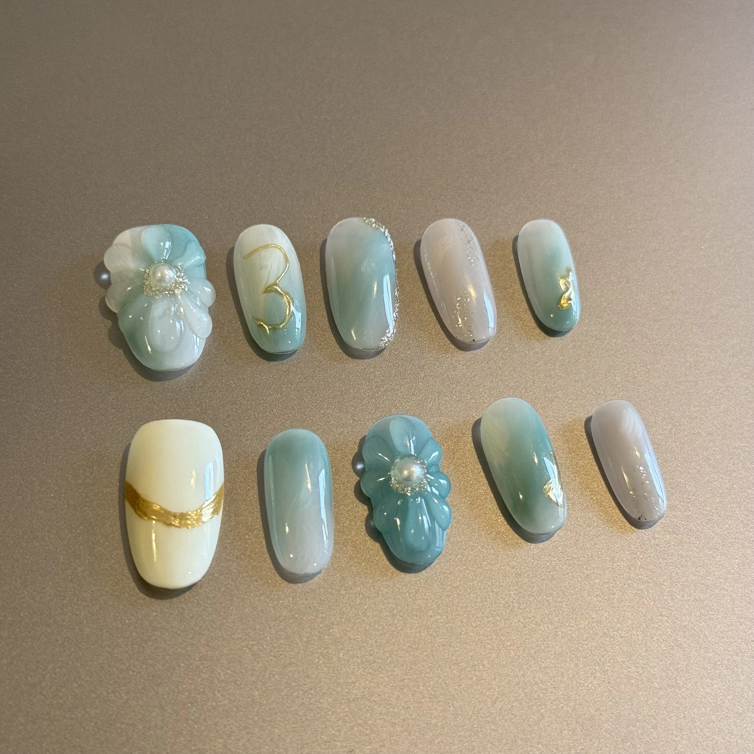 Aqua Blossom Nail Art Set