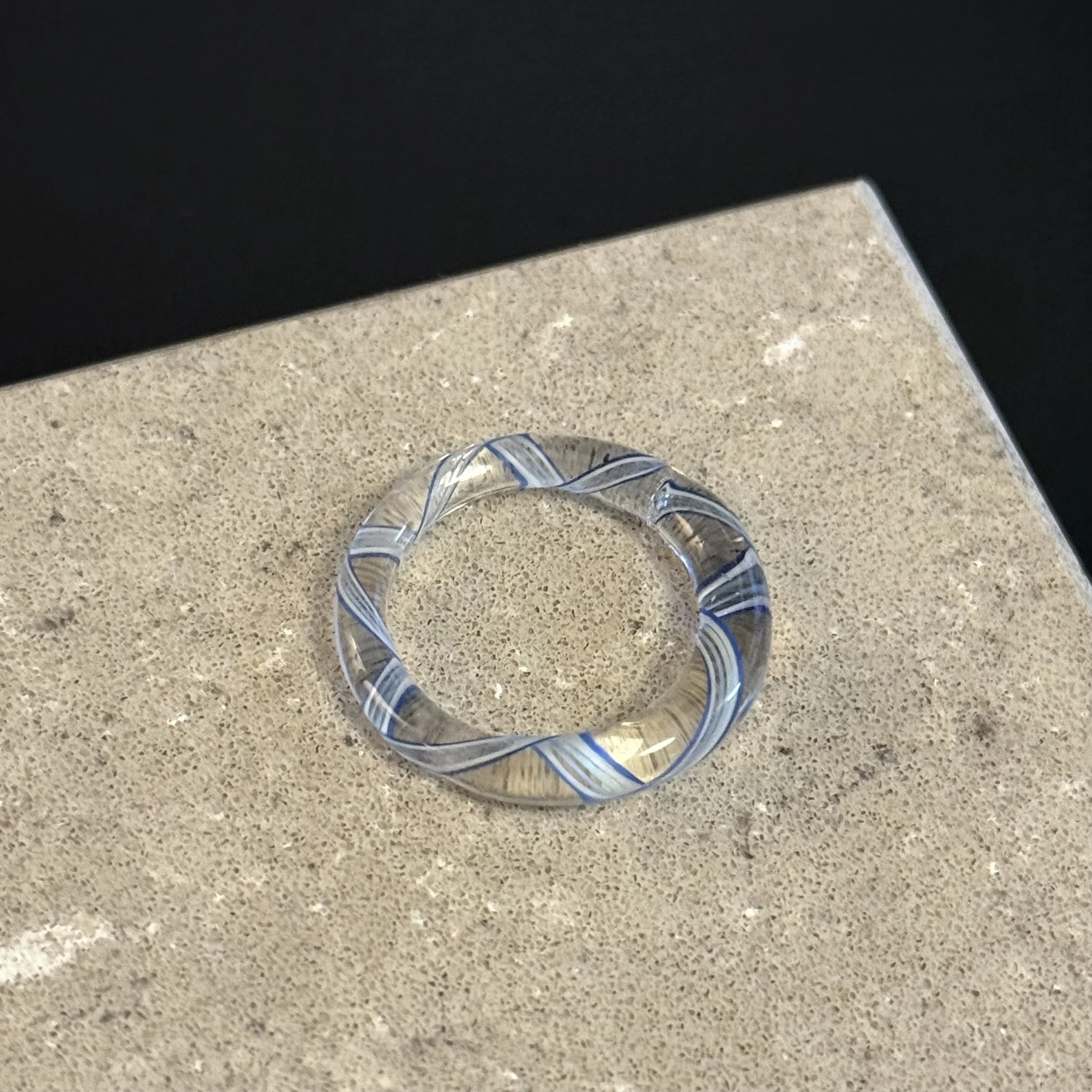 Blue Glass Swirl Ring