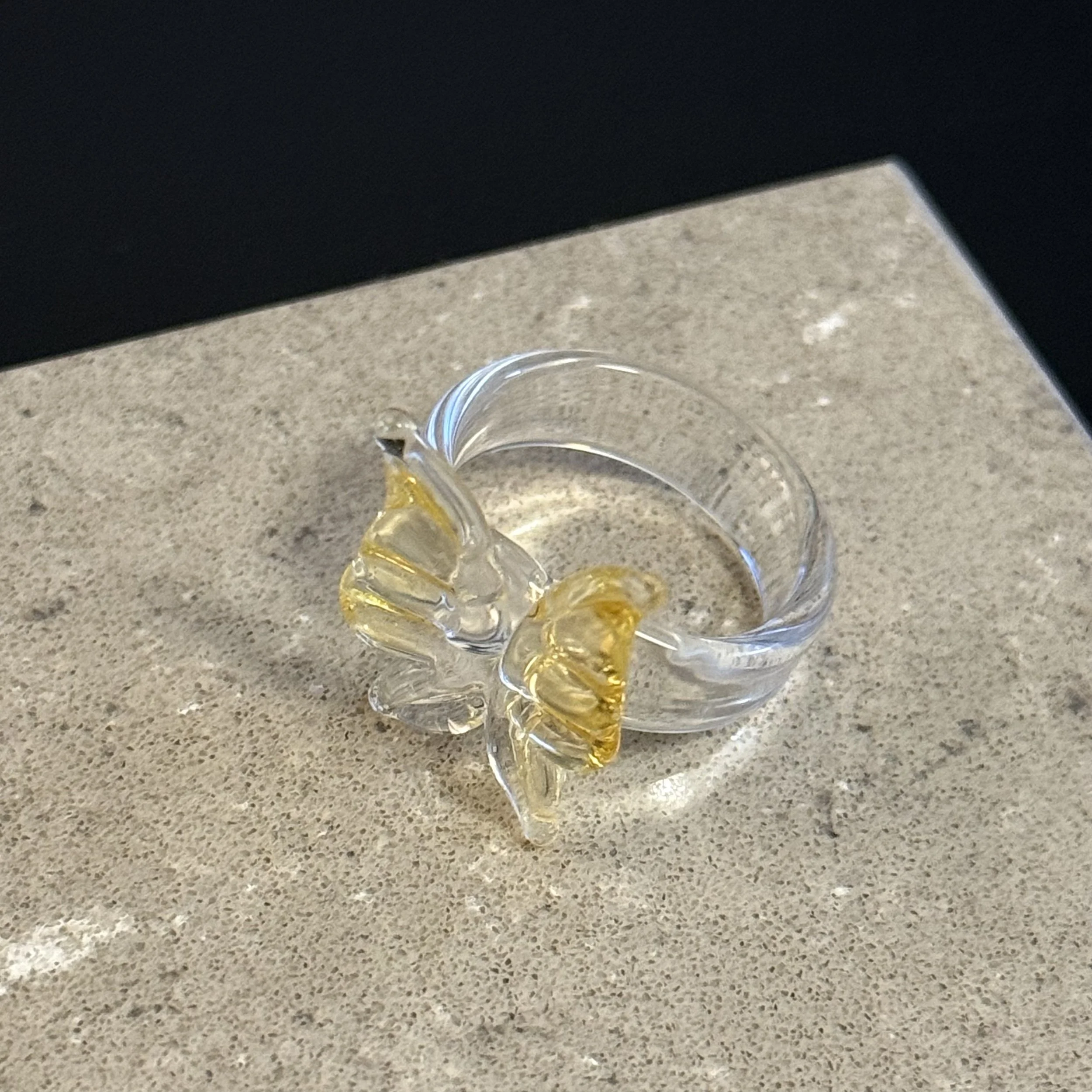 Golden Whisper Butterfly Ring