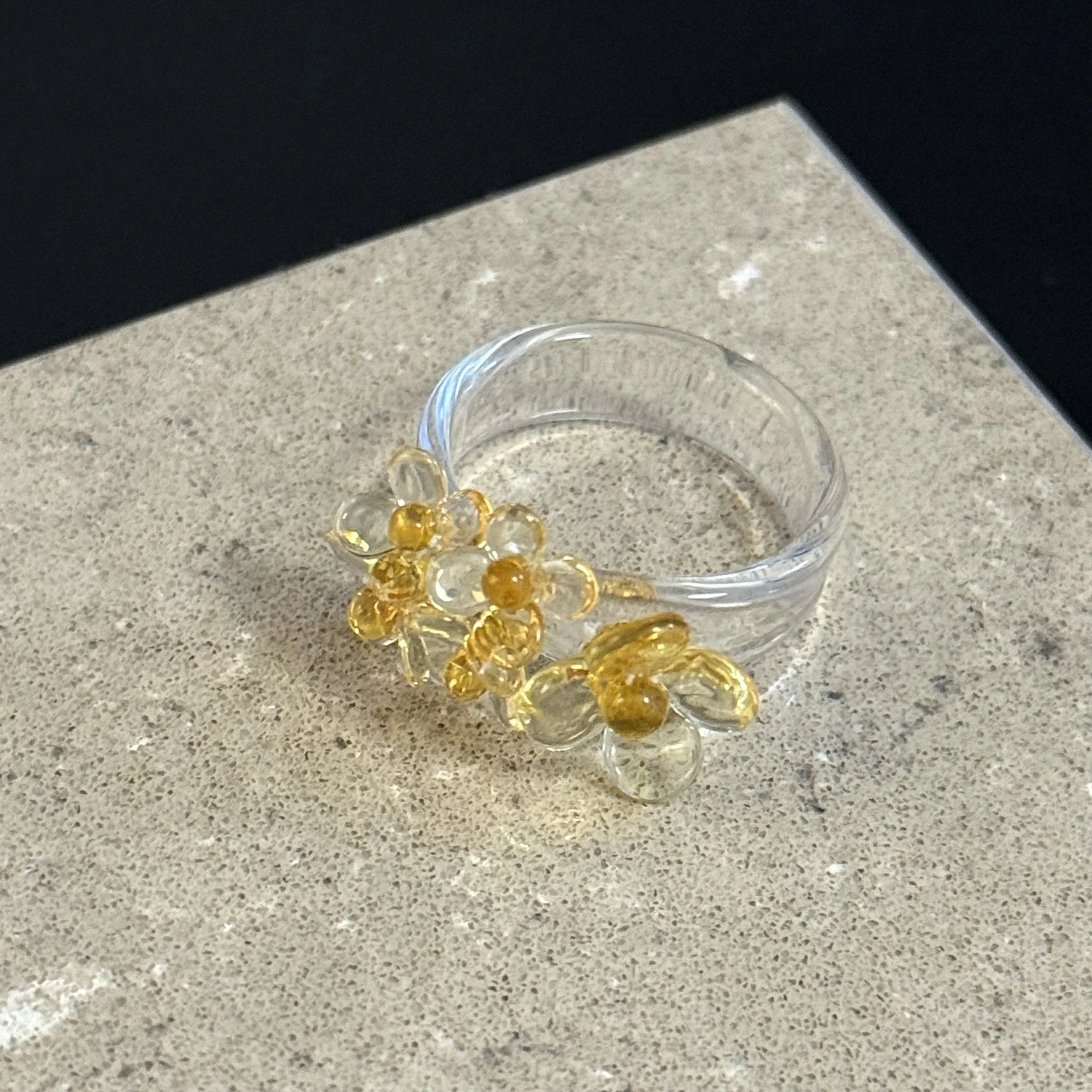 Floral Glass Blossom Ring
