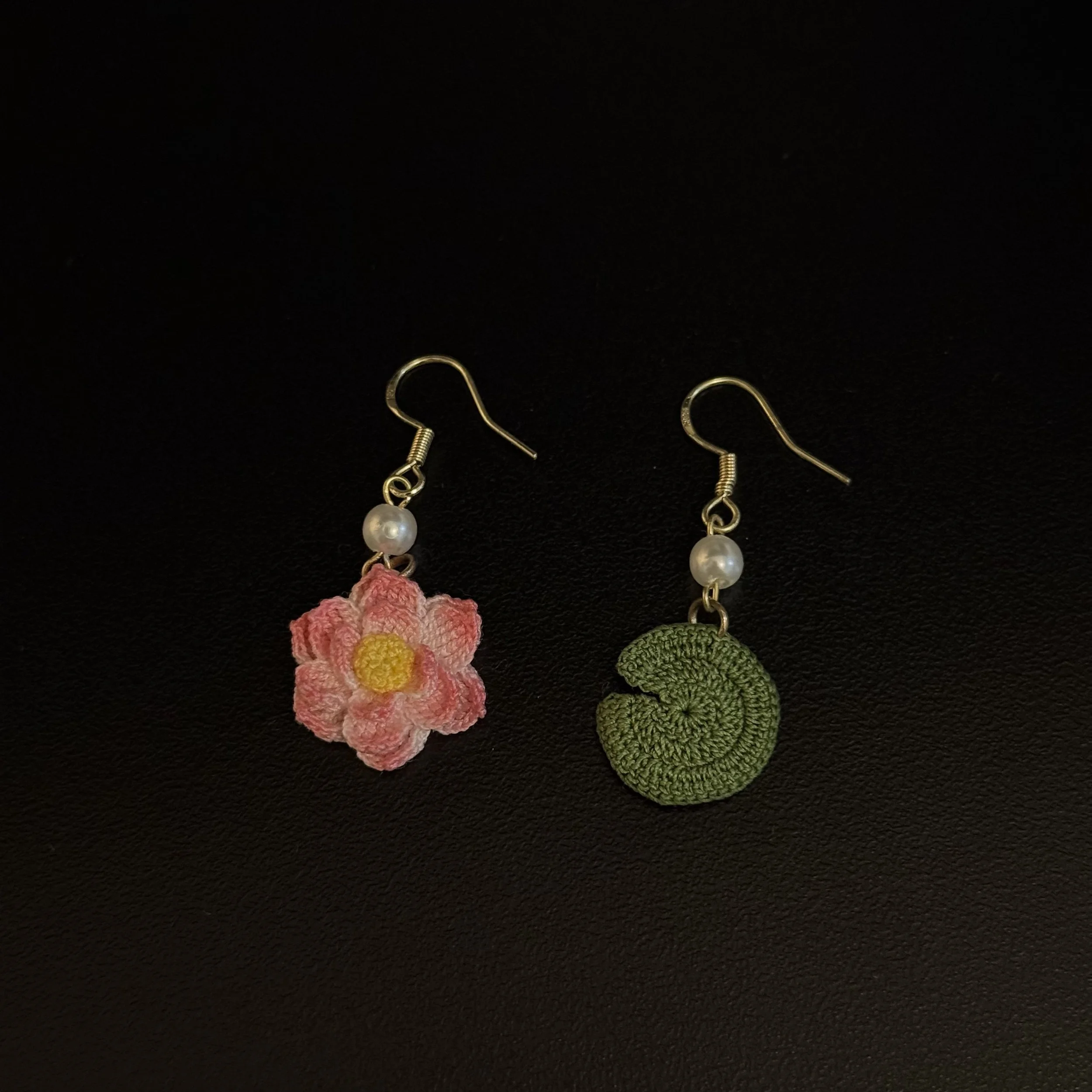 Lotus Garden Crochet Earrings