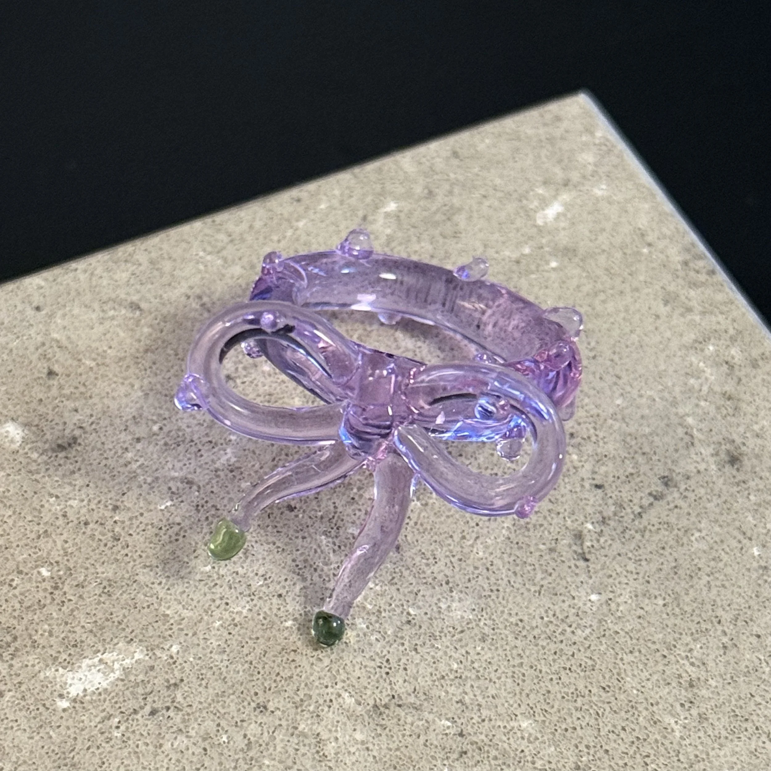 Purple Bow Resin Ring