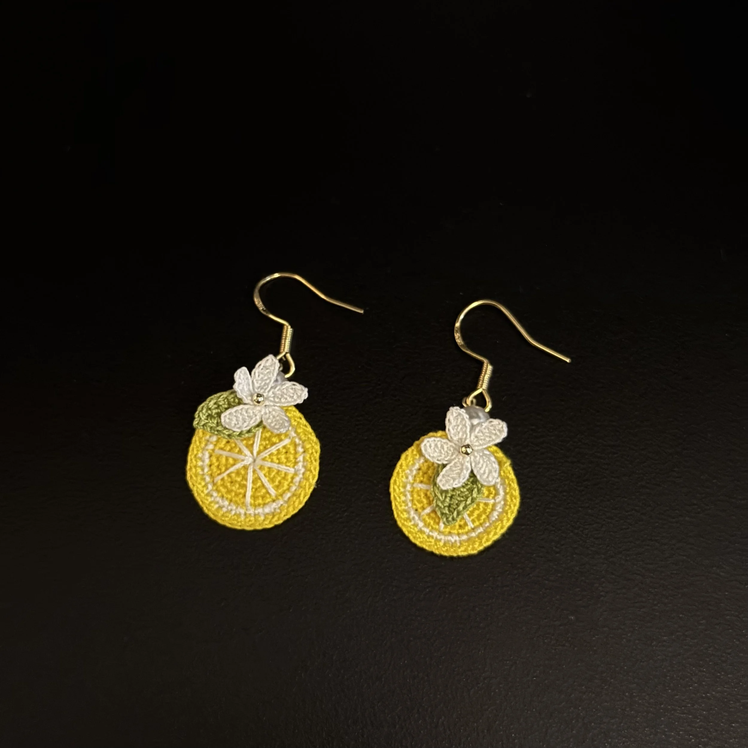 Lemon Blossom Crochet Earrings
