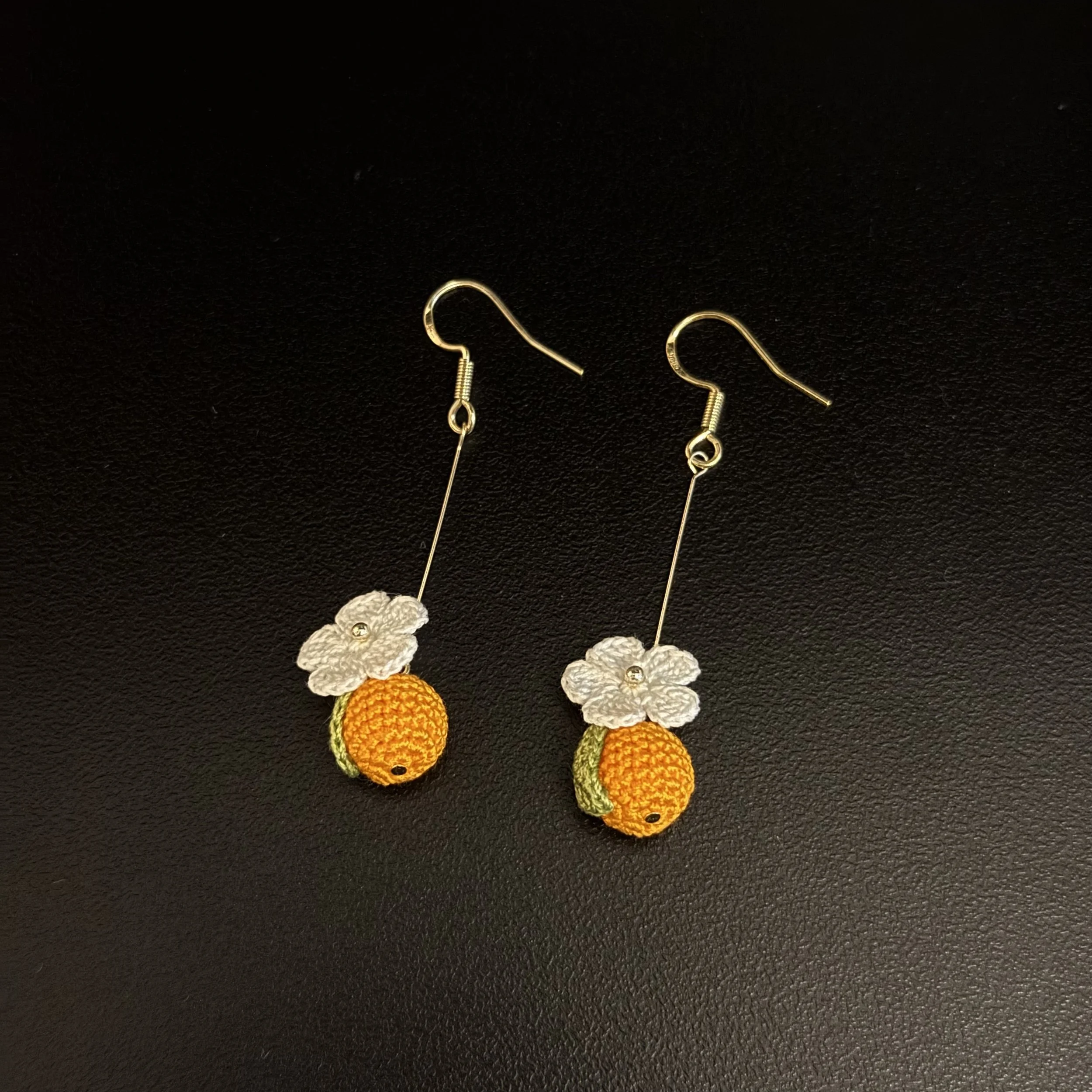 Handcrafted Crochet Fruit & Flower Dangle Earrings