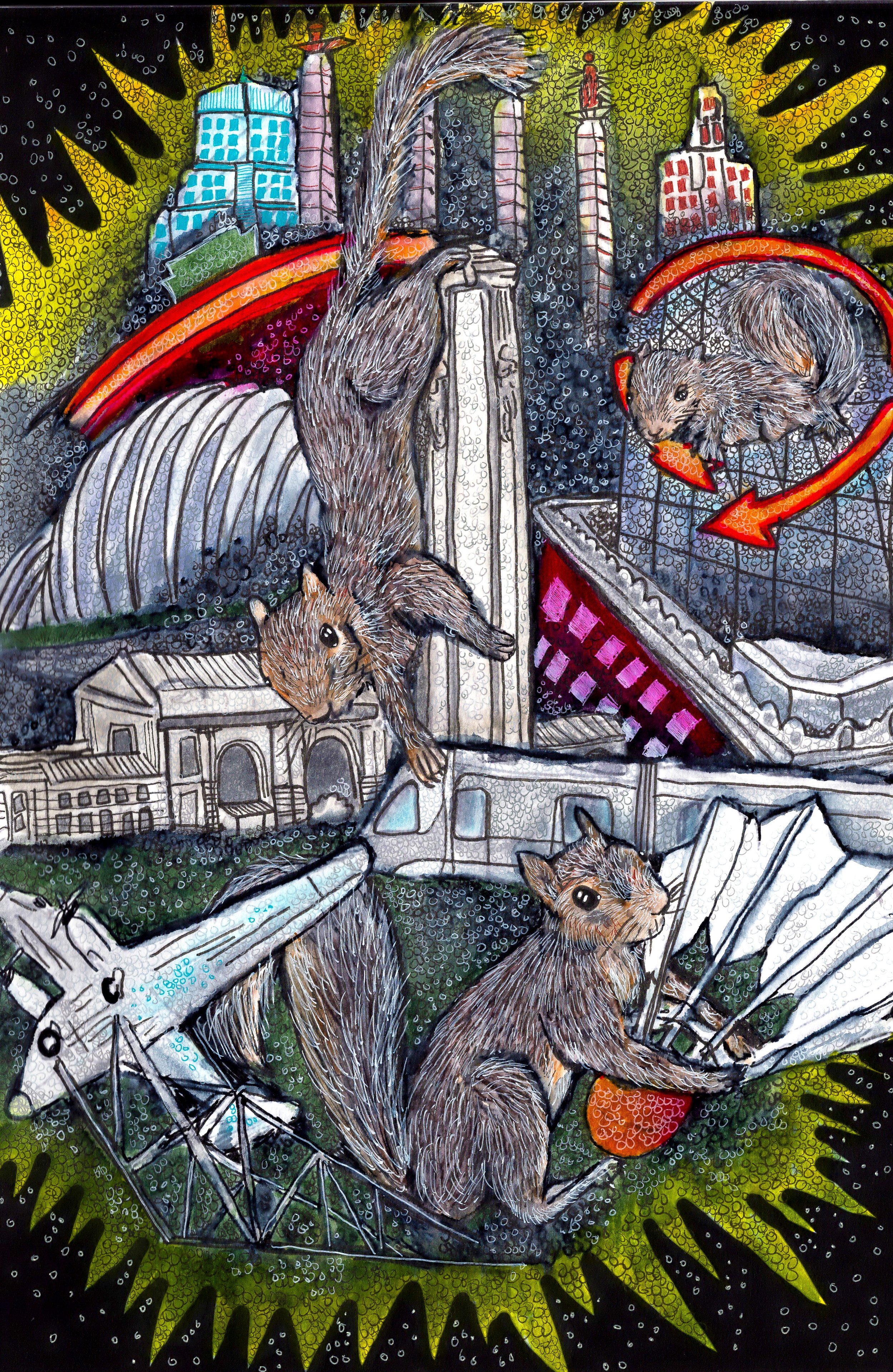 "Squirrels Take Kansas City" Print