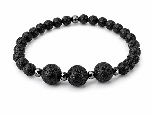 Pulsera de Piedra Volcánica · Equilibrio y fuerza