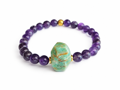 Pulsera de Amatista con Amazonita