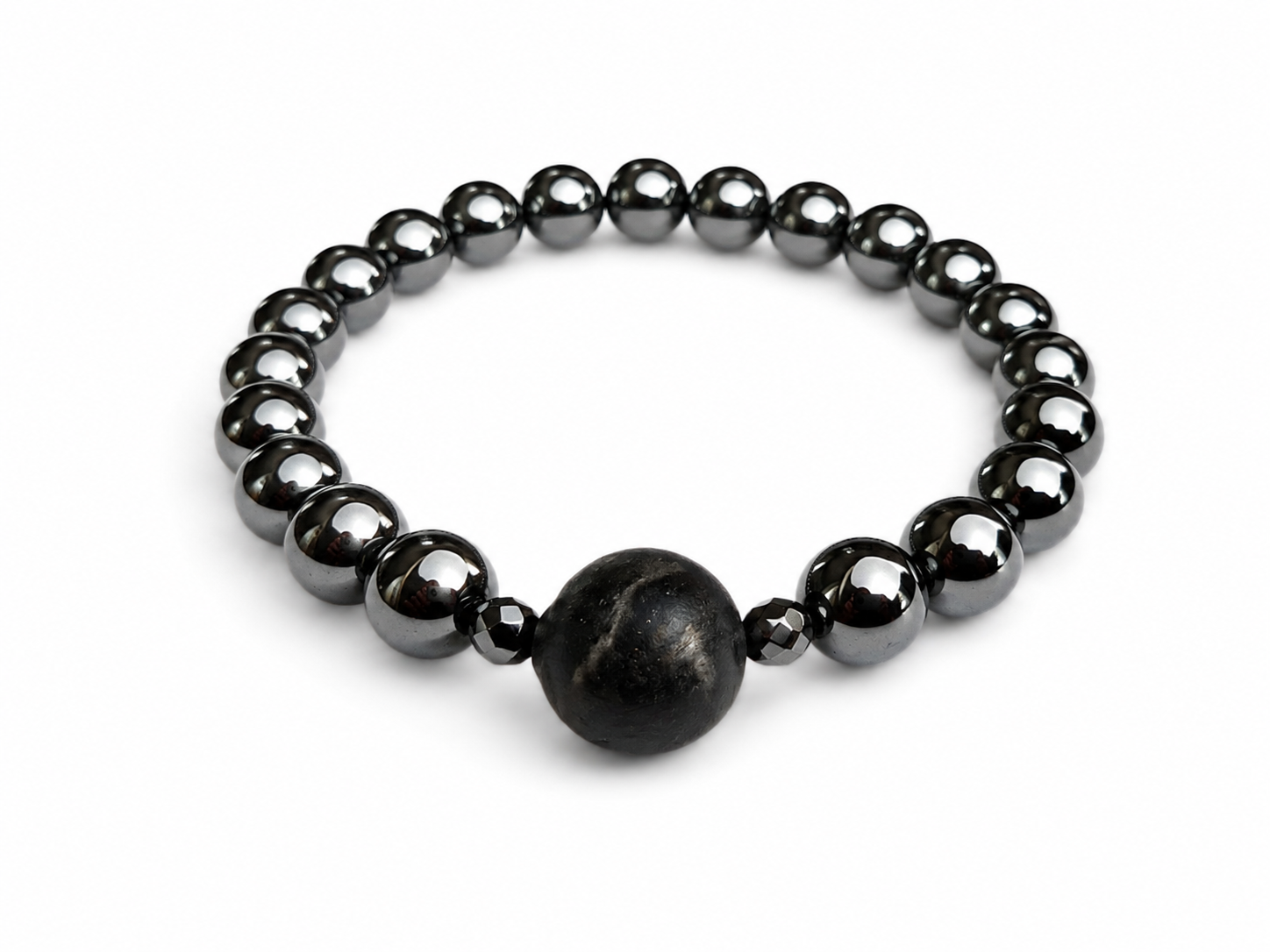 PULSERA BARRO NEGRO CON HEMATITE