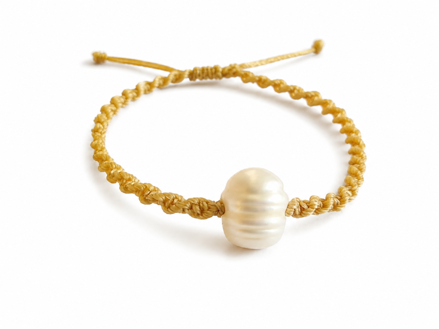 BRAZALETE TEJIDO PERLA CULTIVADA BLANCA