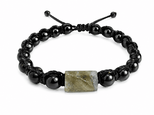 Brazalete de Hematite con Labradorita