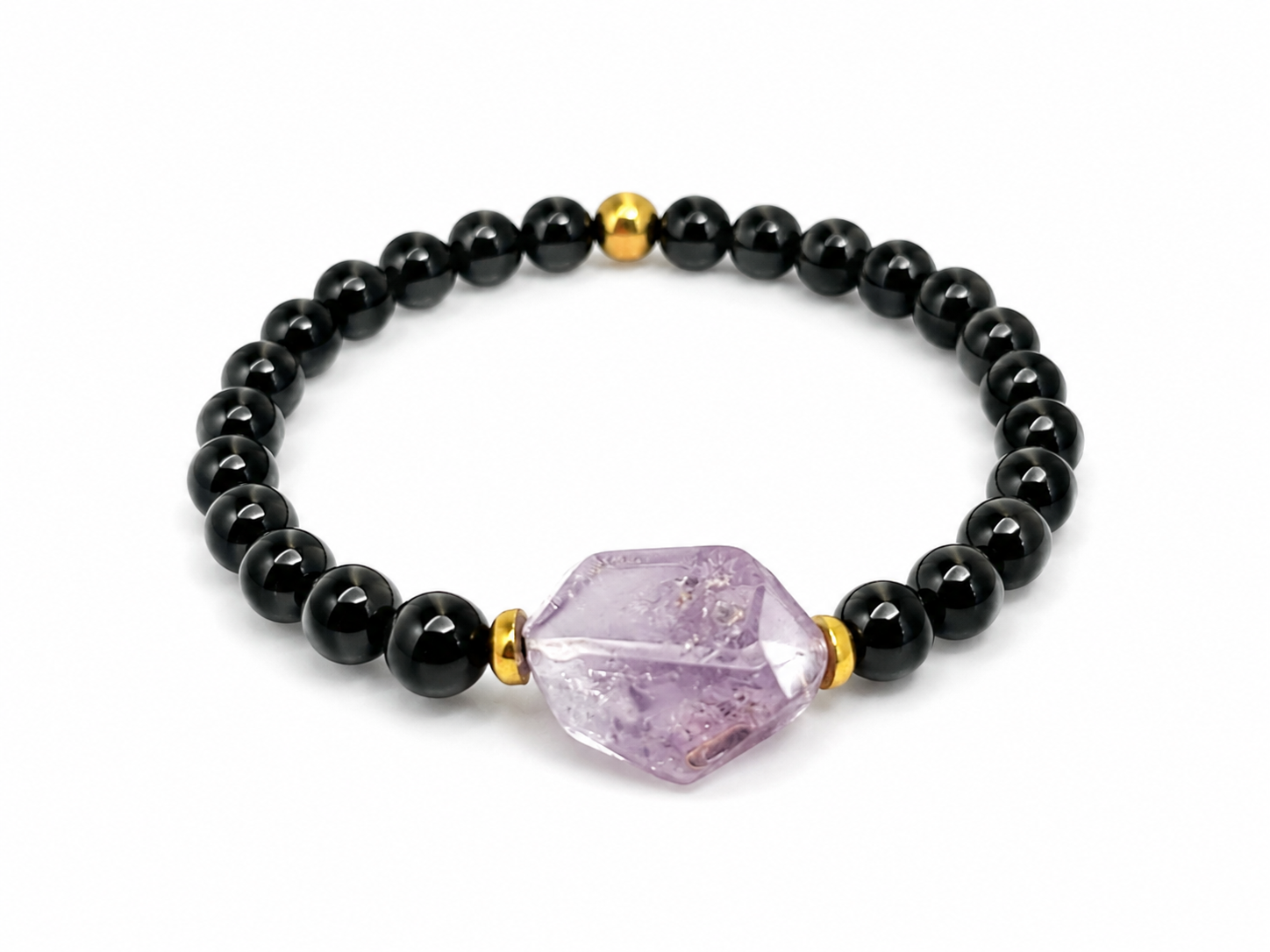 PULSERA DE TURMALINA CN TROZO DE AMATISTA