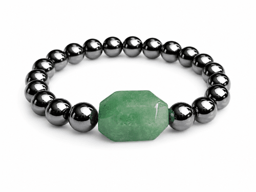 Brazalete de Hematite con Jade