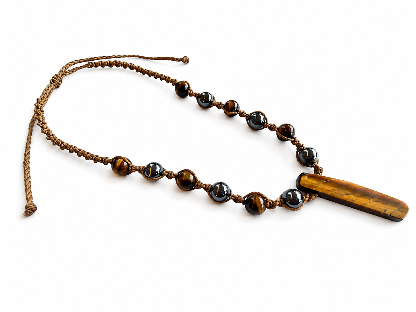 Collar de Protección y Fuerza - Hematite y Ojo de Tigre