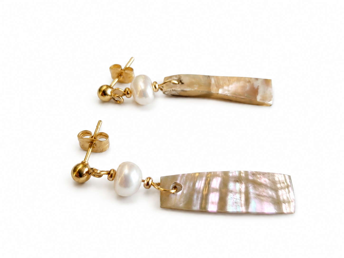 ARETES DE ABULÓN CON PERLA