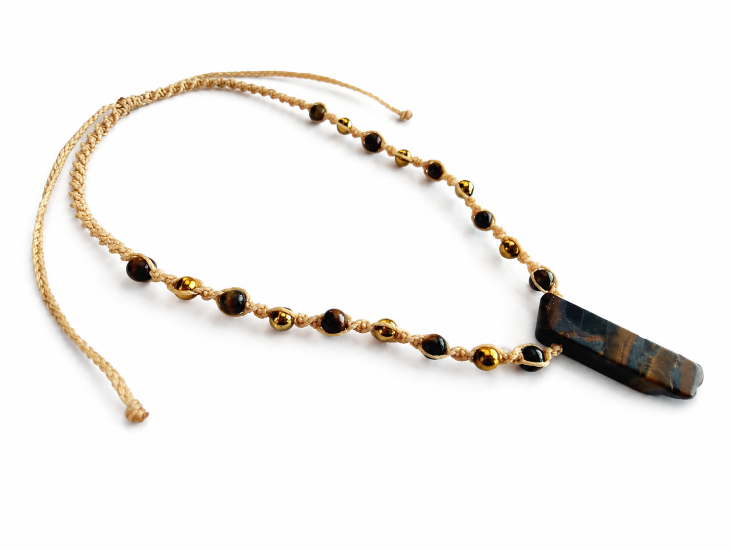 Collar de Ojo de Tigre y Hematite