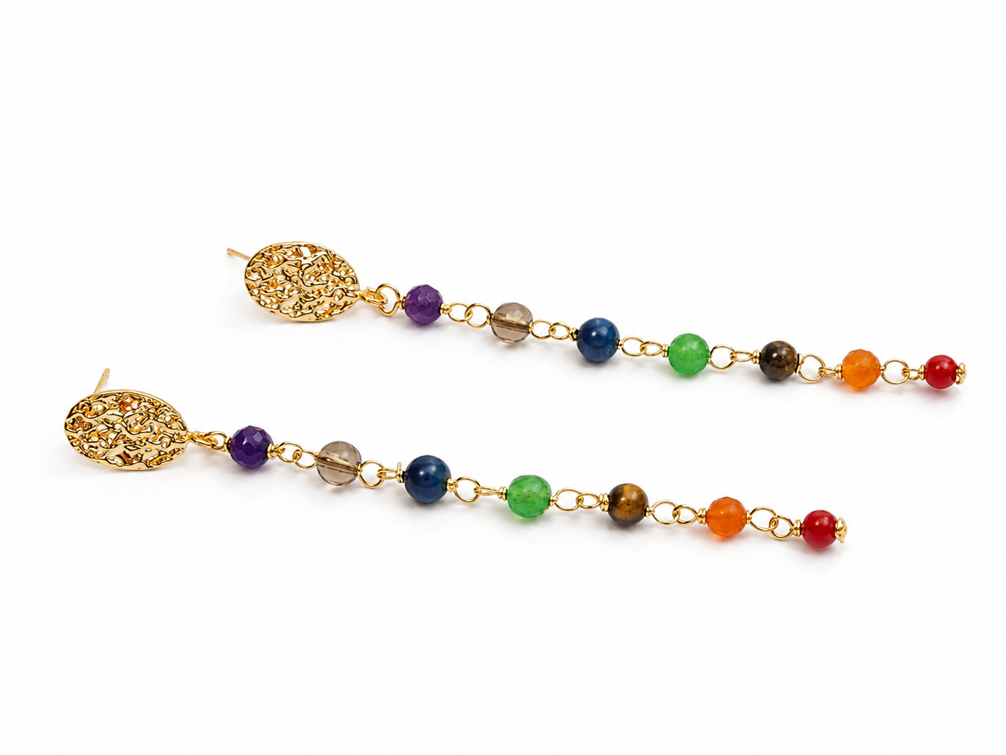 ARETES DE 7 CHAKRAS PIEDRAS NATURALES