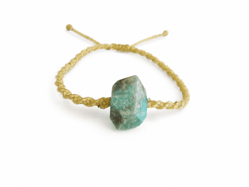 Pulsera tejida con Amazonita