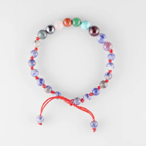Pulsera de Sodalita con 9 piedras · tejida