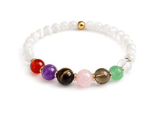 Pulsera de Cuarzo Lechoso 7 chakras