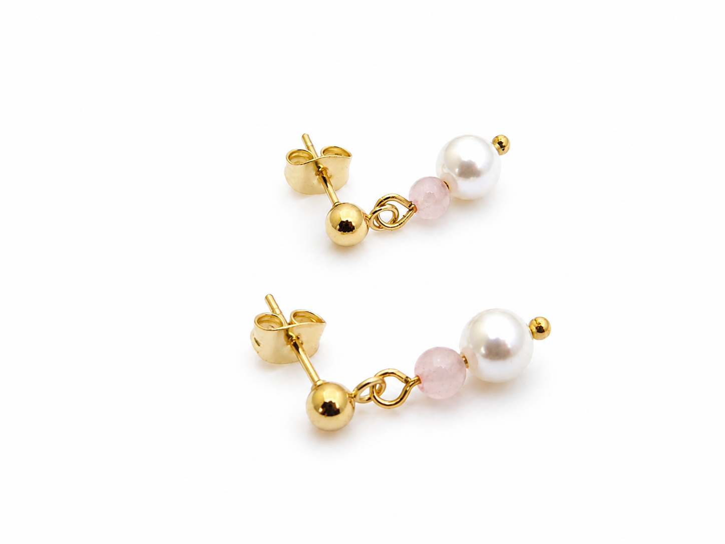 PERLAS DE SWAROVSKI Y CUARZO ROSA