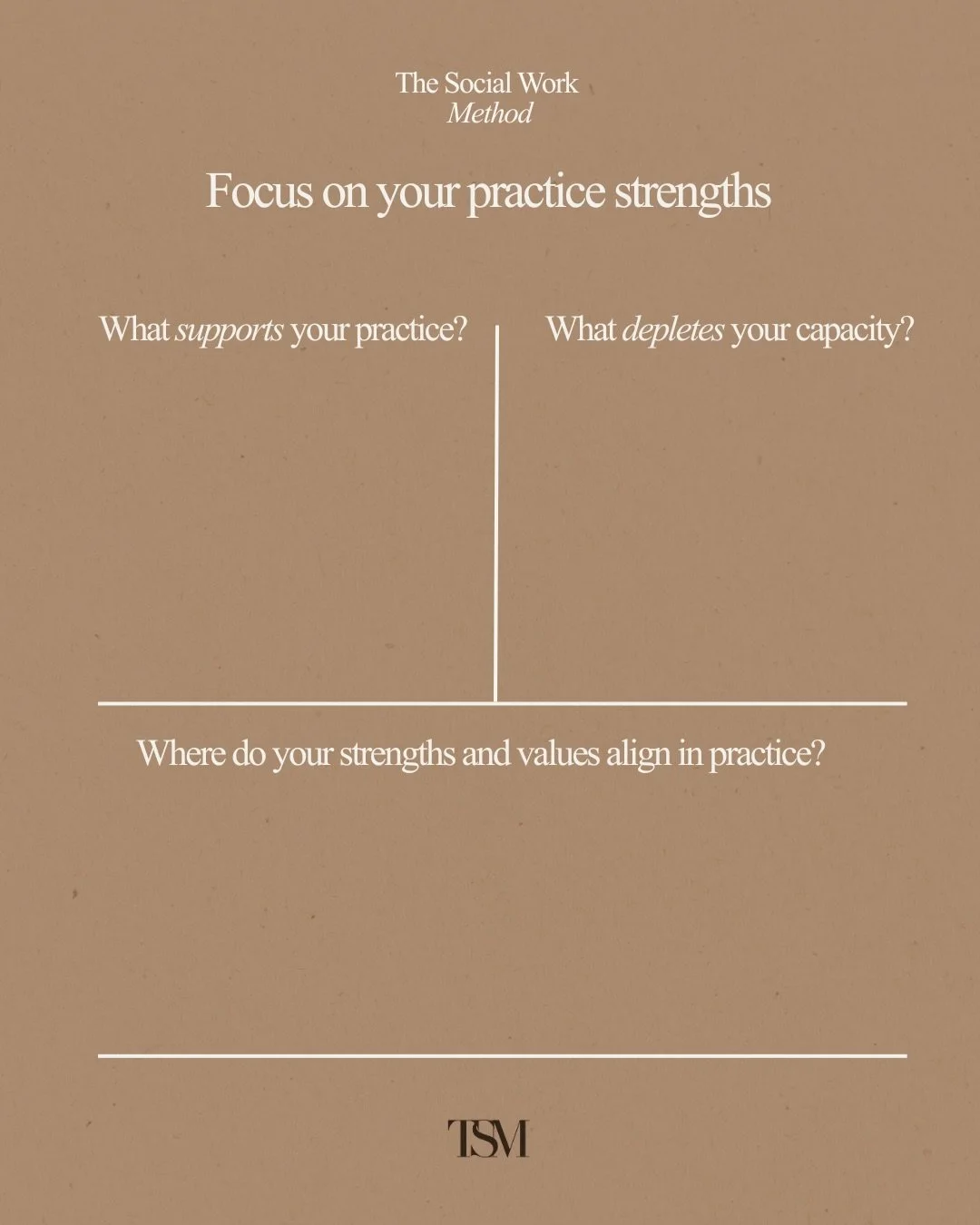 Focus on your practice strengths, not just your output.

So much of social work culture teaches us to push through exhaustion, minimise capacity and call survival &lsquo;resilience&rsquo;.

But sustainable social work practice begins somewhere else.
