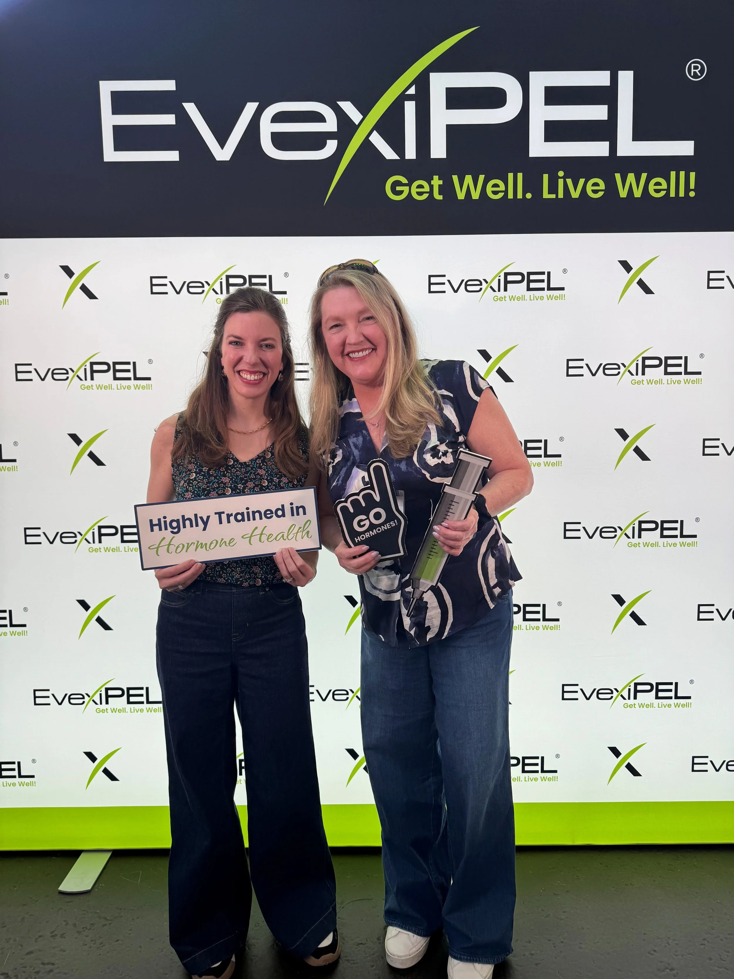 Lindsay Lyall, PA-C and Gena Amato at Evexias EvexiPEL Certification