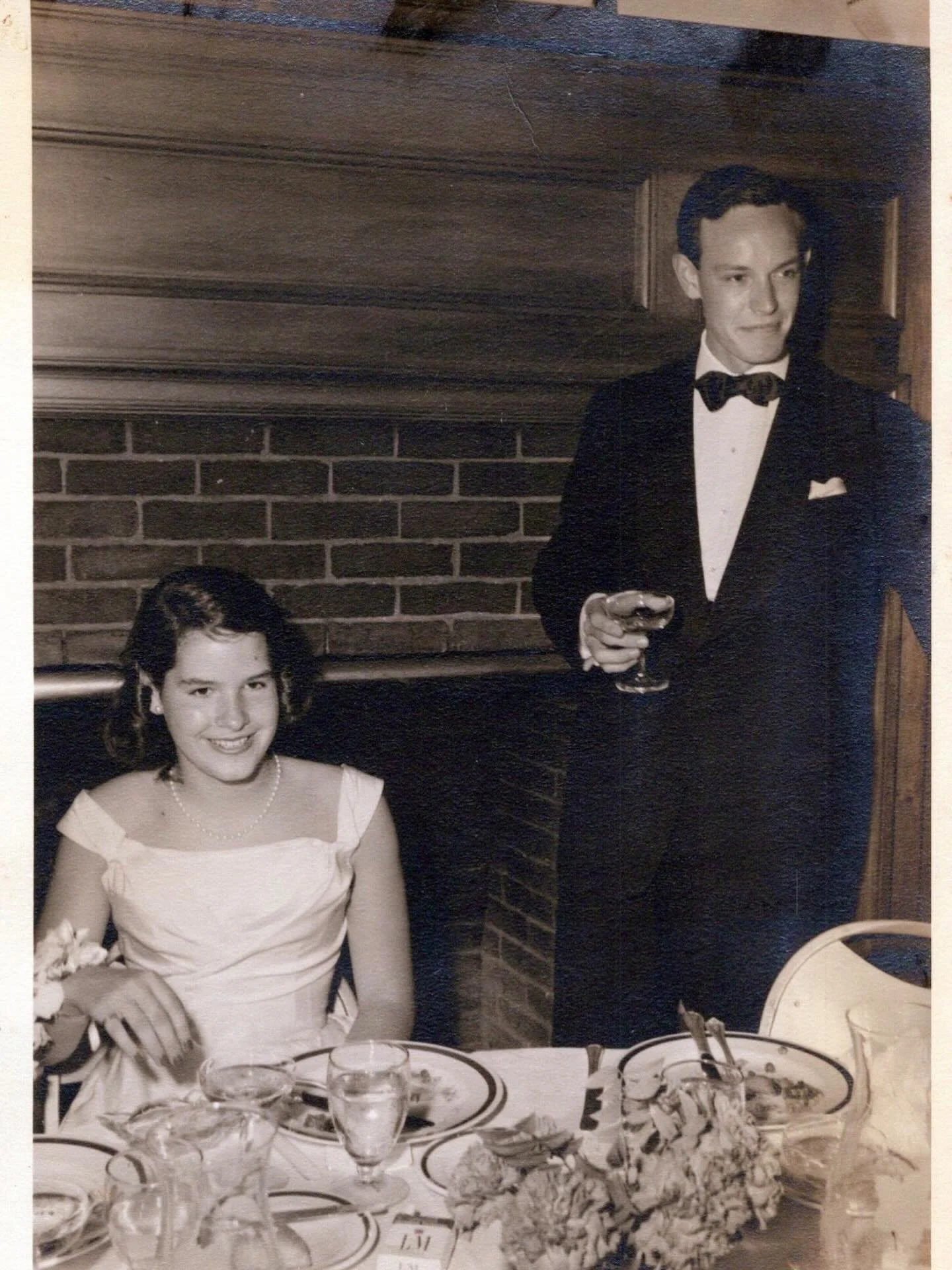 This is a fun one - Orator on the right with Lulu Vanderbilt at a debutante ball in Palm Beach, likely around 1953 🖤 They were each around age 18 at the time.